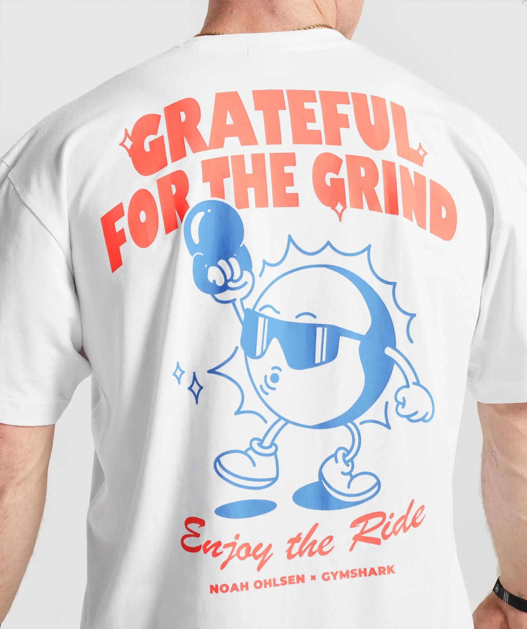 Gymshark Noah Ohlsen Oversized Sun T-Shirt - White sold by Gymshark product image thumbnail 5