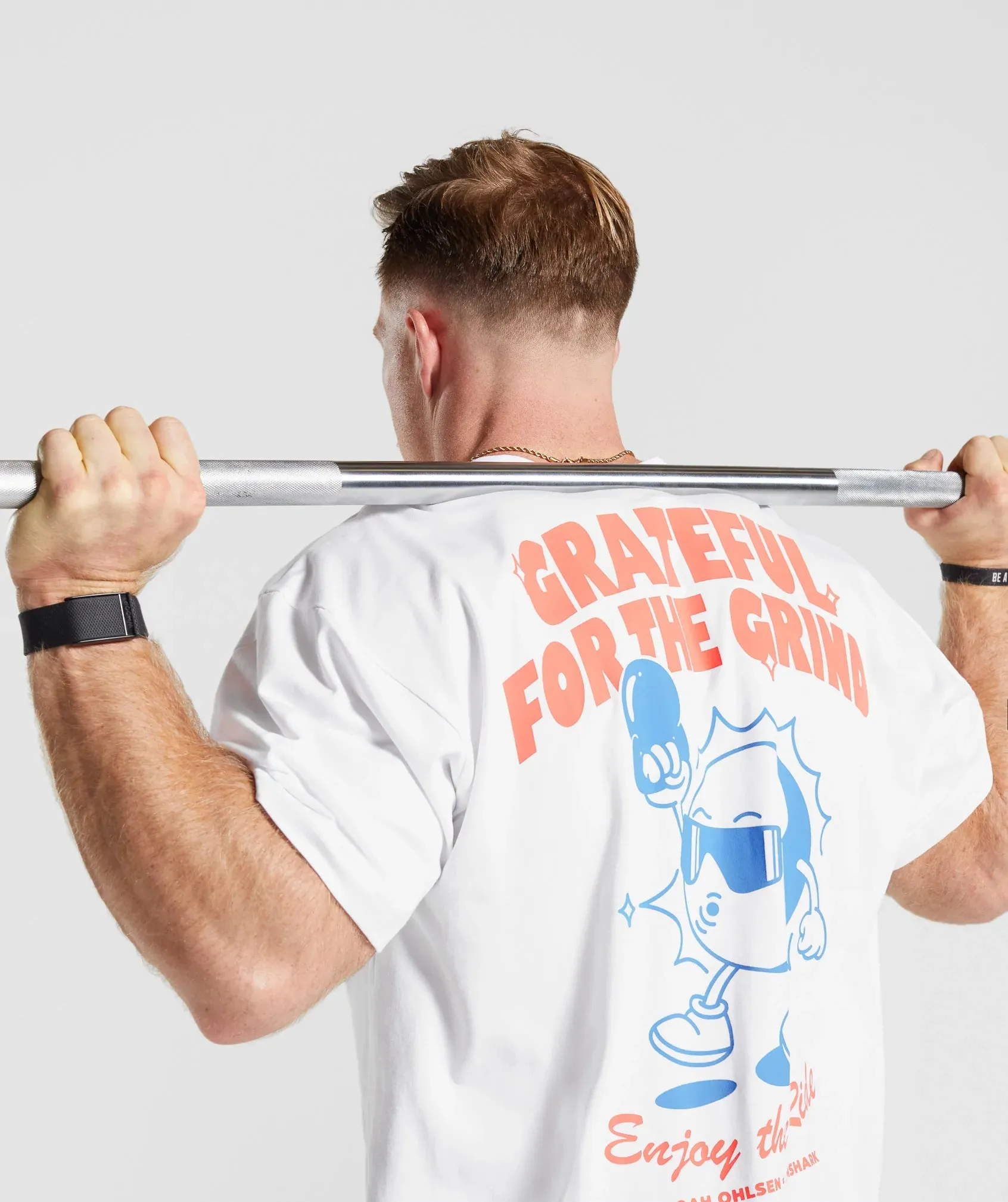 Gymshark Noah Ohlsen Oversized Sun T-Shirt - White sold by Gymshark product image thumbnail 3