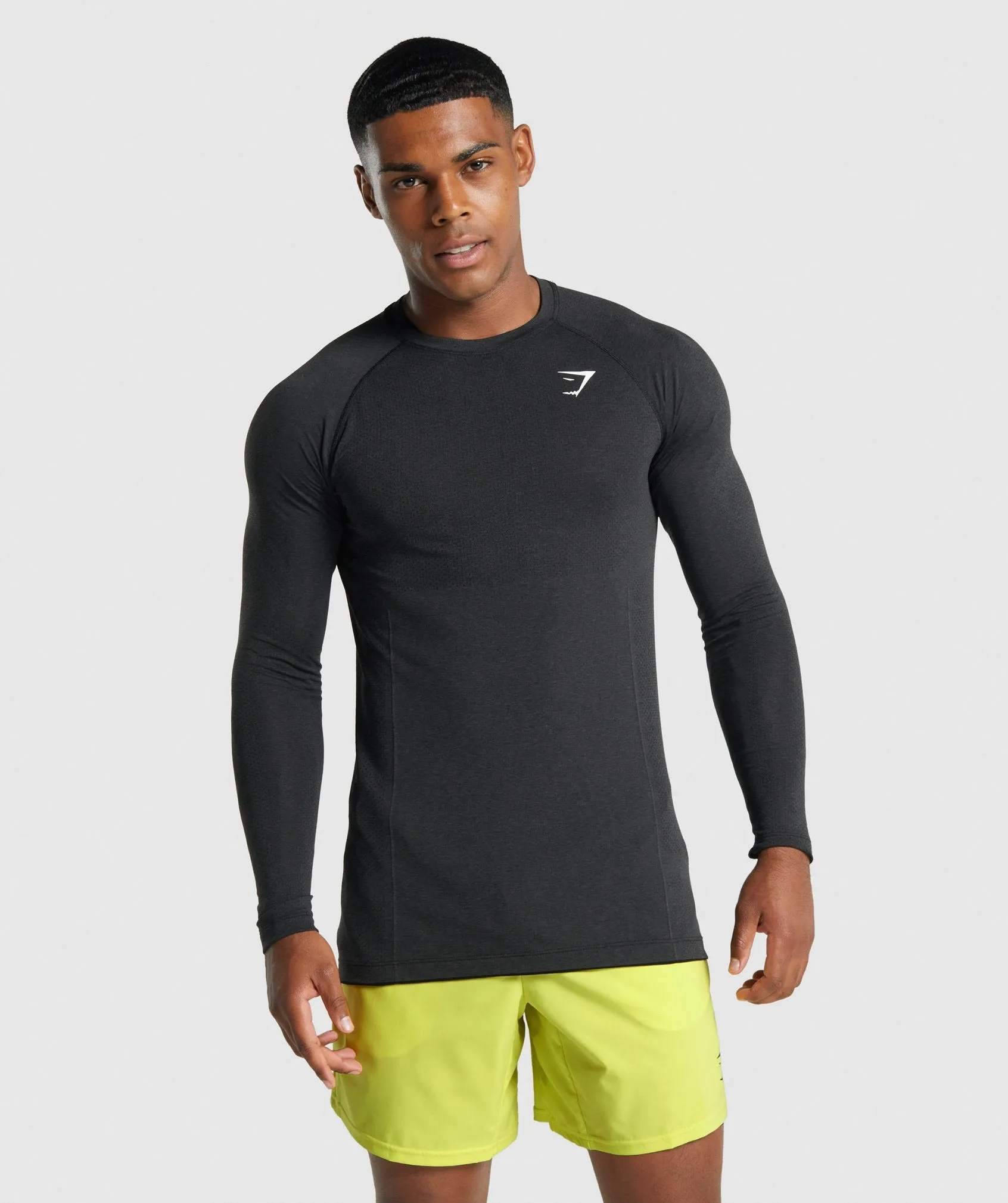 Gymshark Vital Light Seamless Long Sleeve T-Shirt - Black Marl sold by Gymshark