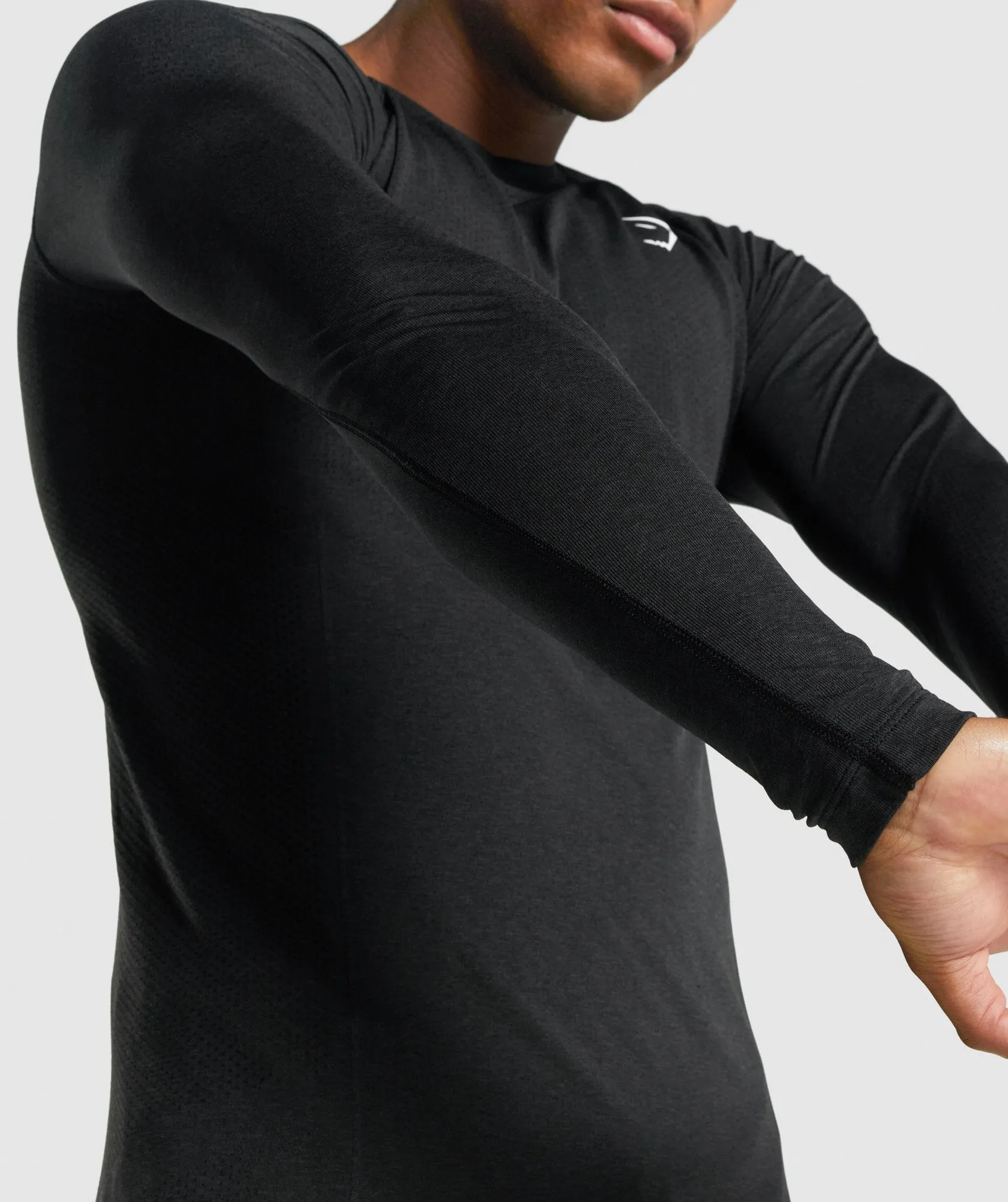 Gymshark Vital Light Seamless Long Sleeve T-Shirt - Black Marl sold by Gymshark product image thumbnail 5