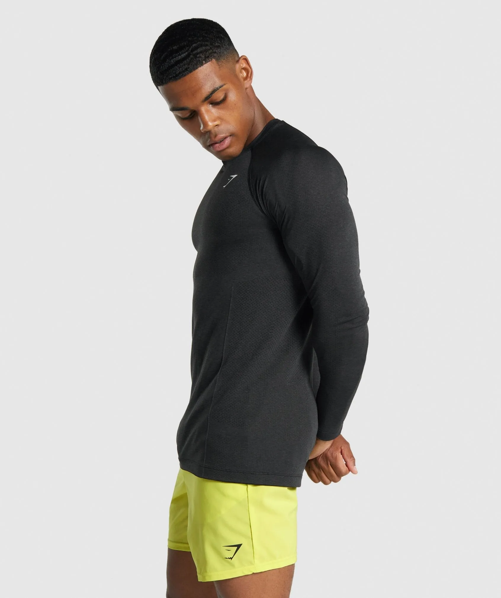 Gymshark Vital Light Seamless Long Sleeve T-Shirt - Black Marl sold by Gymshark product image thumbnail 3