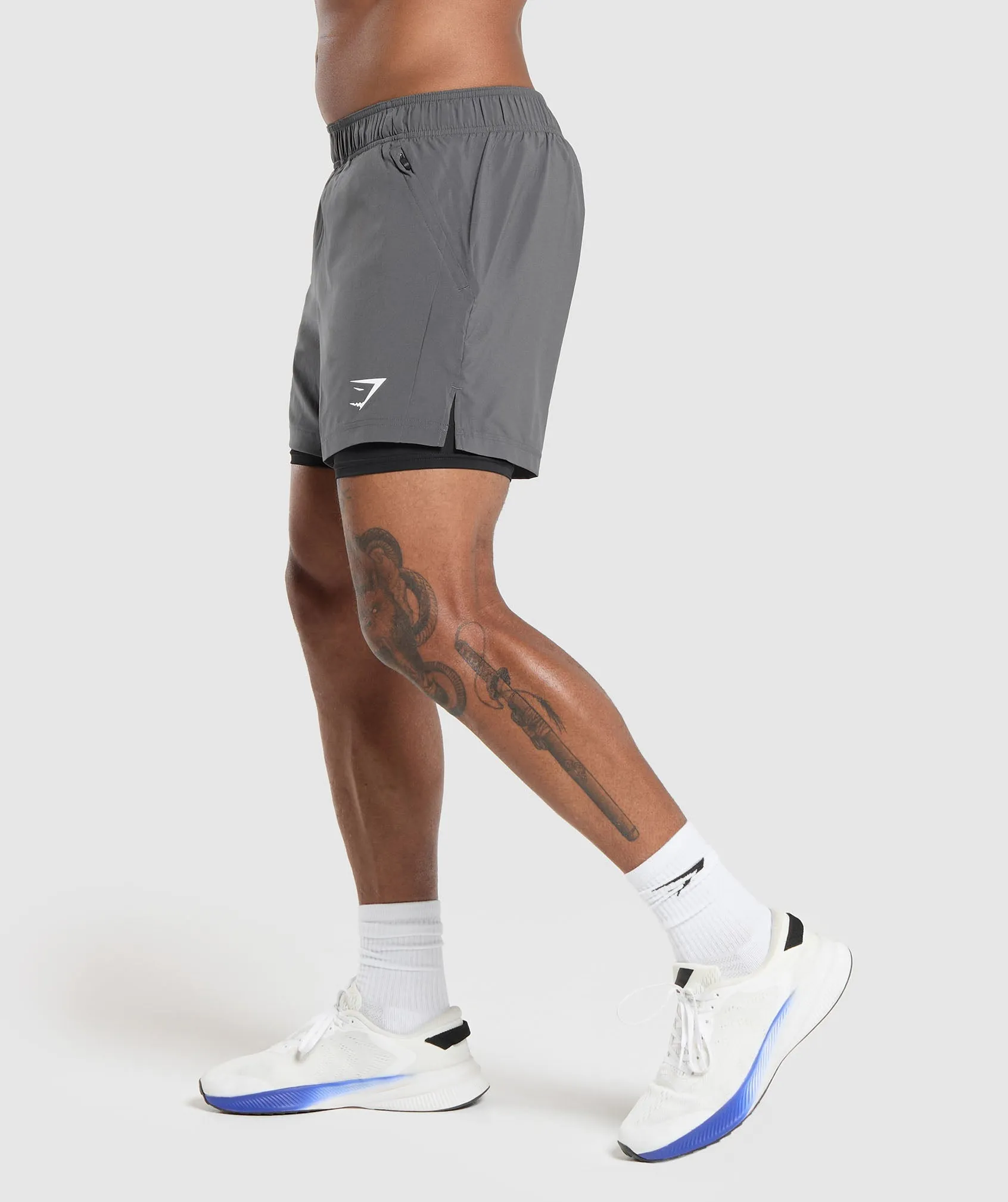 Gymshark Sport 5" 2 In 1 Shorts - Silhouette Grey/Black sold by Gymshark product image thumbnail 3