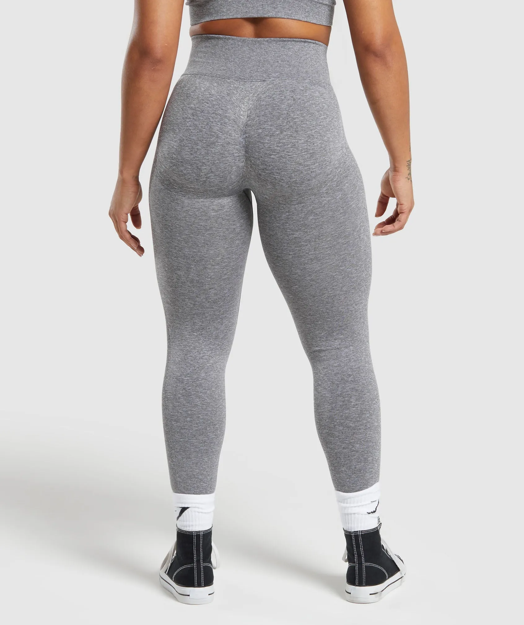 Gymshark Lift Contour Seamless Leggings - Brushed Grey/White Marl sold by Gymshark product image thumbnail 2