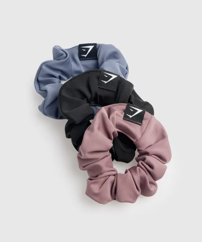 Gymshark Scrunchies 3pk - Black/Maroon/Evening Blue sold by Gymshark