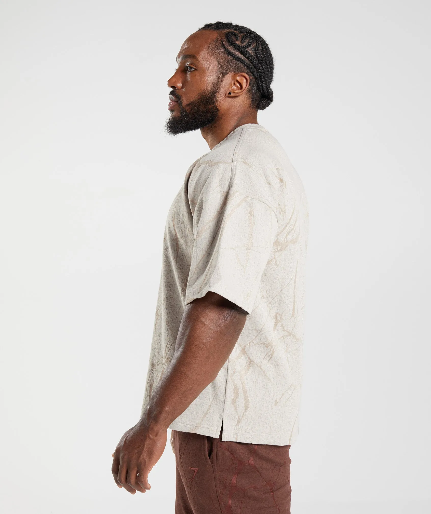 Gymshark Power Short Sleeve Crew - Pebble Grey Print sold by Gymshark product image thumbnail 3