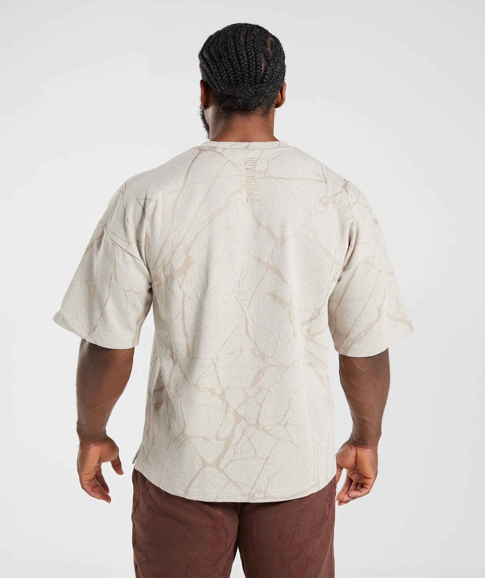 Gymshark Power Short Sleeve Crew - Pebble Grey Print sold by Gymshark product image thumbnail 2