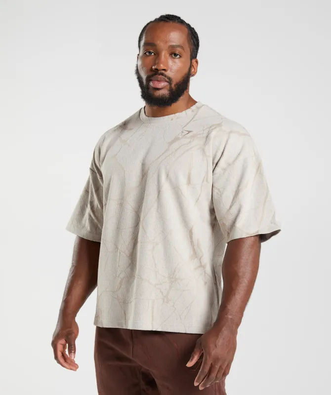 Gymshark Power Short Sleeve Crew - Pebble Grey Print made by Gymshark