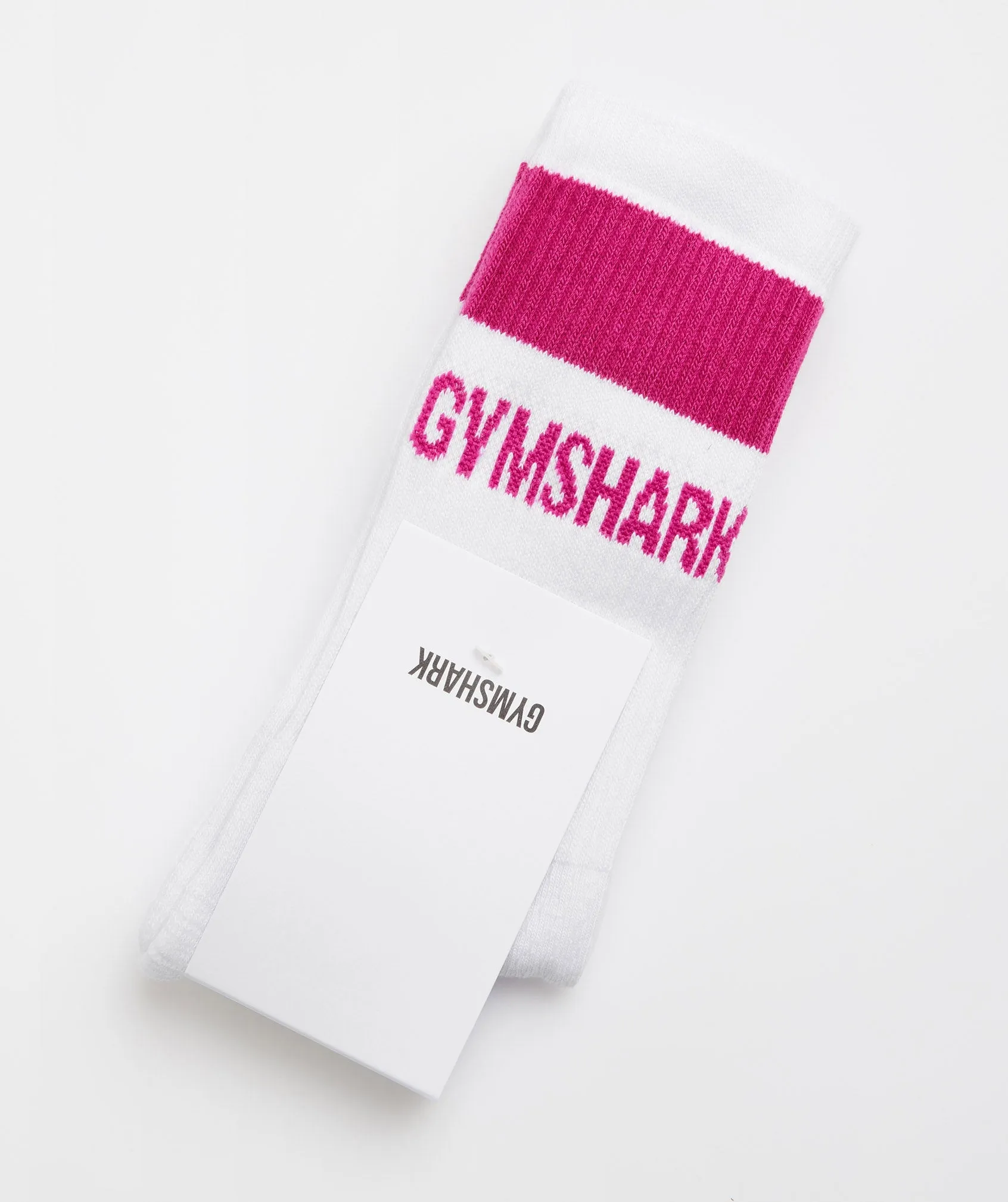 Gymshark Premium Jacquard Single Socks - White/Magenta Pink sold by Gymshark product image thumbnail 2
