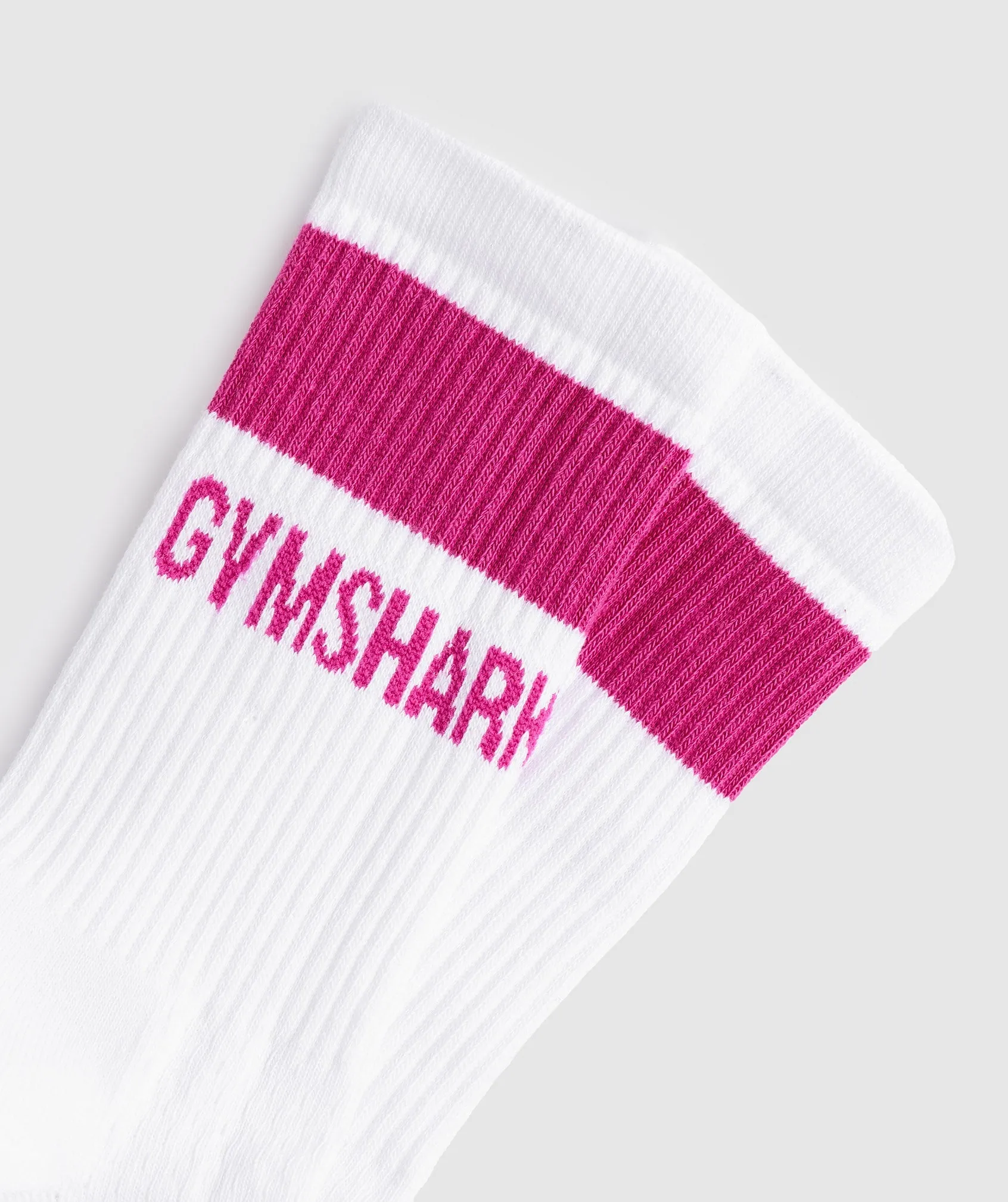 Gymshark Premium Jacquard Single Socks - White/Magenta Pink sold by Gymshark product image thumbnail 3