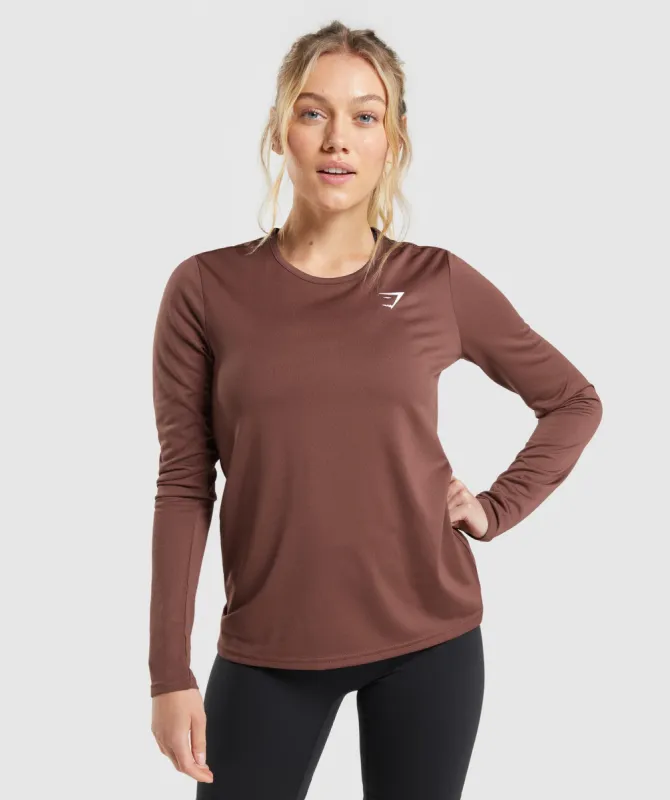 Gymshark Training Long Sleeve Top - Cherry Brown sold by Gymshark