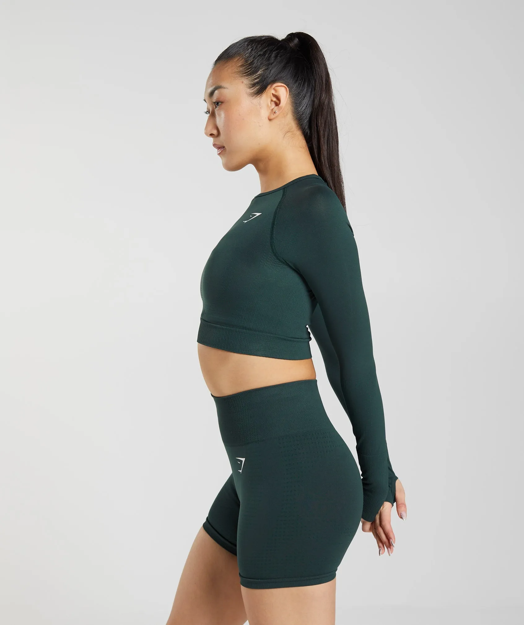Gymshark Vital Crop Top - Woodland Green Marl sold by Gymshark product image thumbnail 5