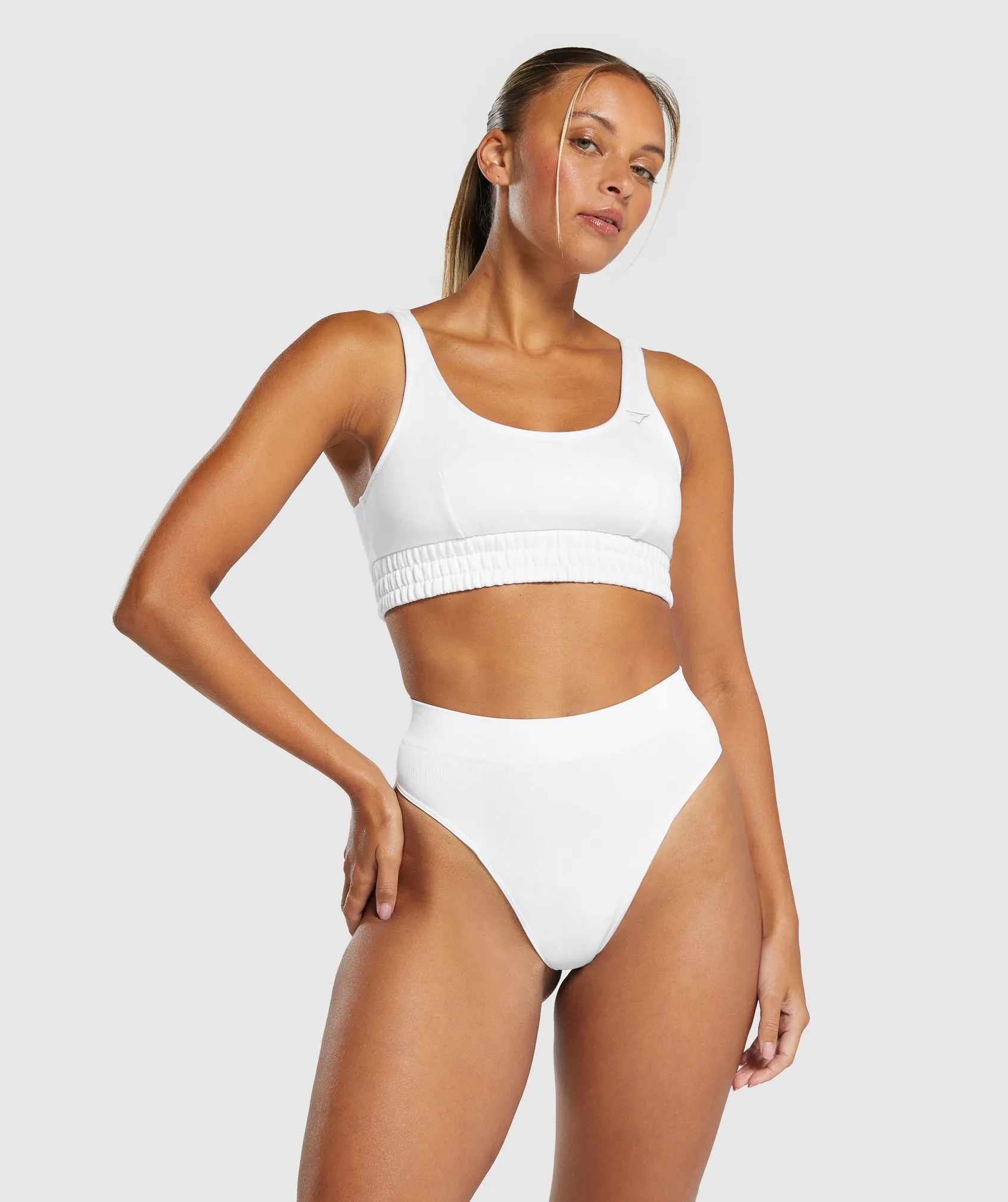 Gymshark Seamless High Waisted Thong - White sold by Gymshark product image thumbnail 4