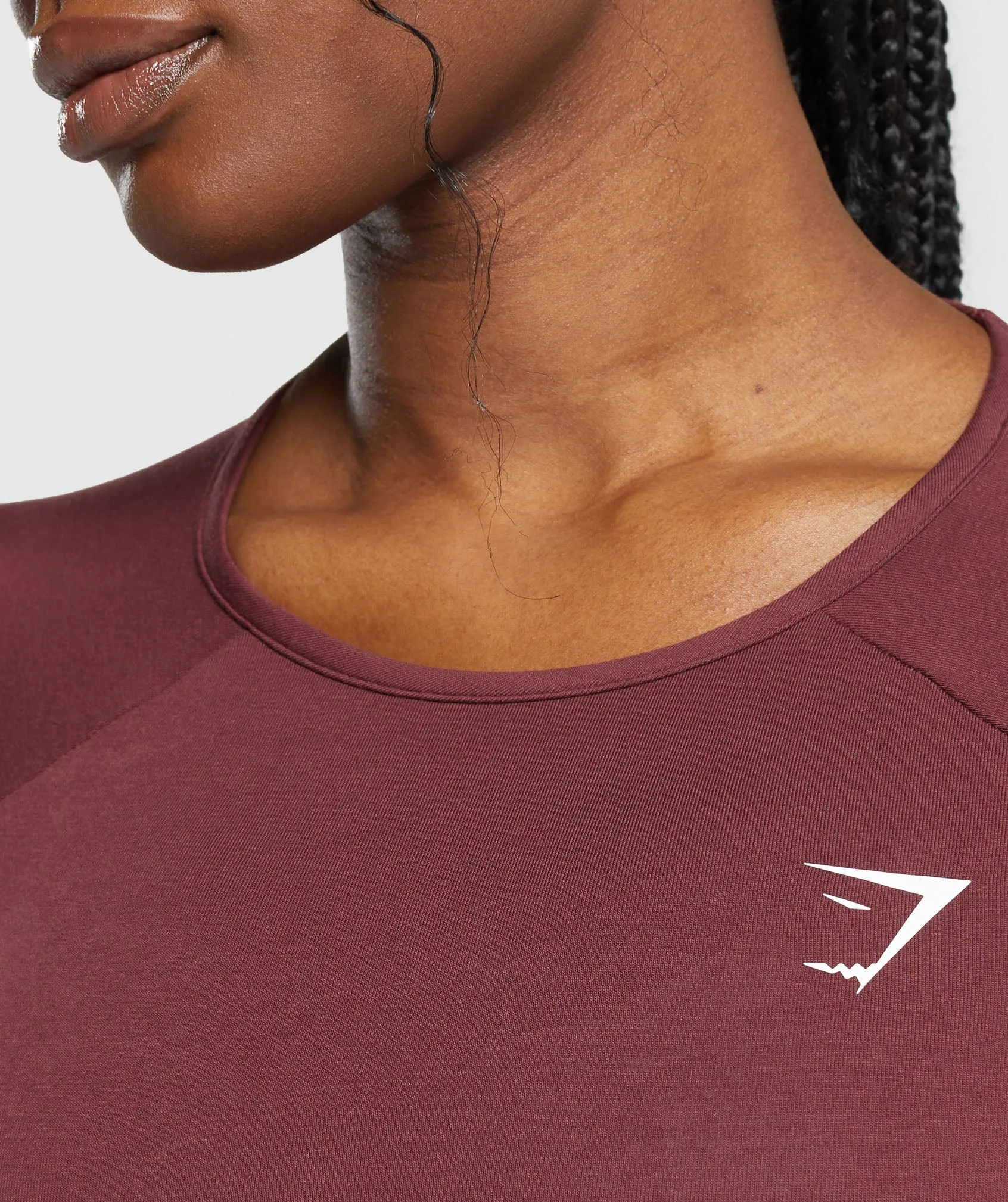 Gymshark Lifting Essential Long Sleeve Crop Top - Burgundy Brown sold by Gymshark product image thumbnail 5