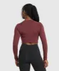 Gymshark Lifting Essential Long Sleeve Crop Top - Burgundy Brown sold by Gymshark