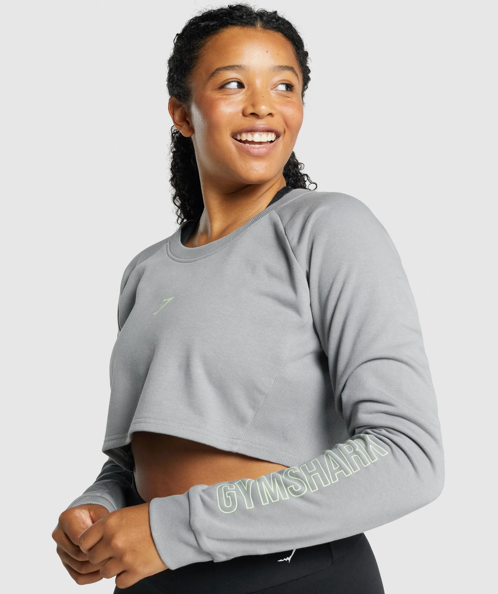 Gymshark Apollo Graphic Cropped Sweater - Smokey Grey sold by Gymshark product image thumbnail 4