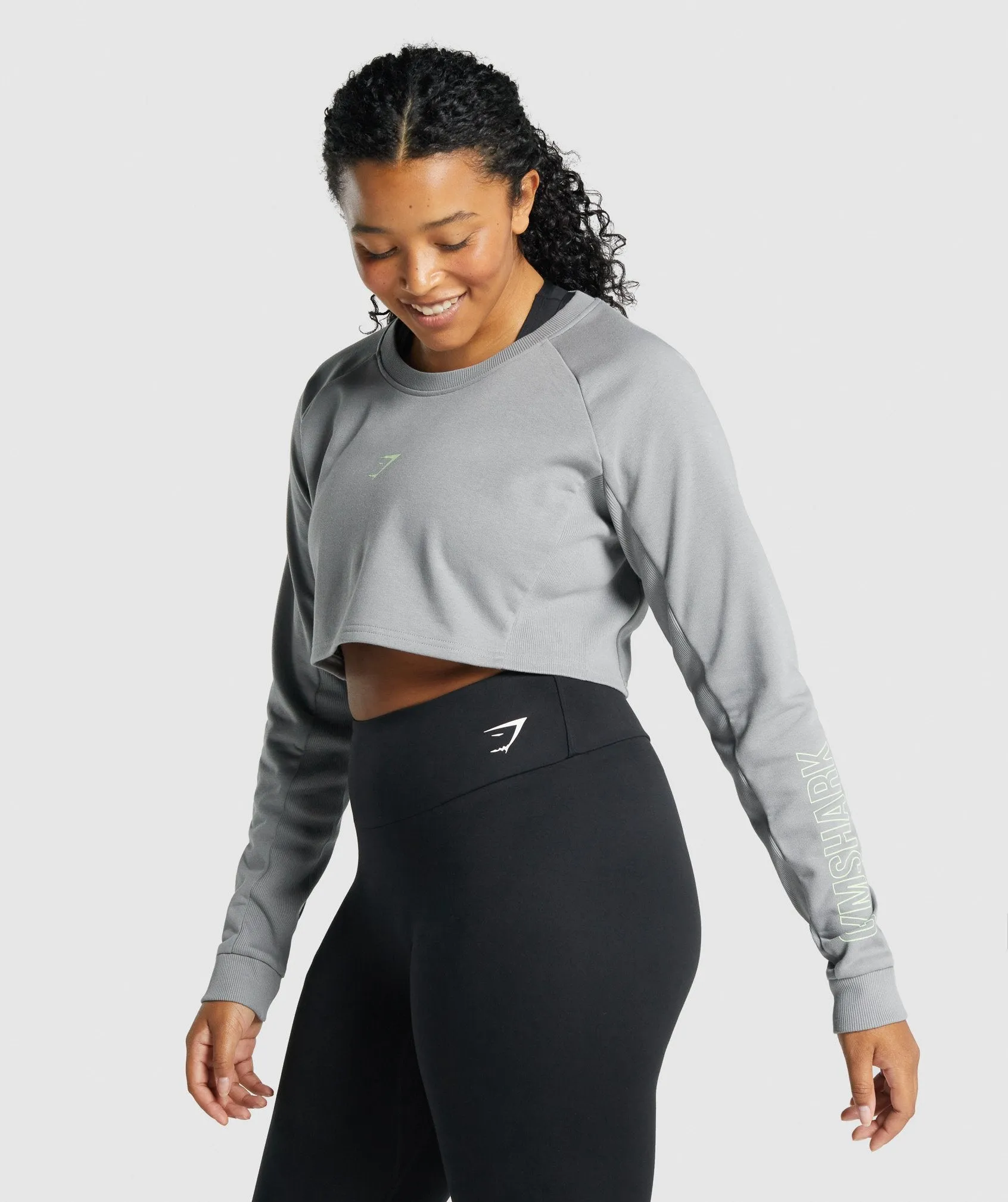 Gymshark Apollo Graphic Cropped Sweater - Smokey Grey sold by Gymshark product image thumbnail 3