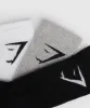 Gymshark Crew Socks 3pk - White/Light Grey Core Marl/Black sold by Gymshark