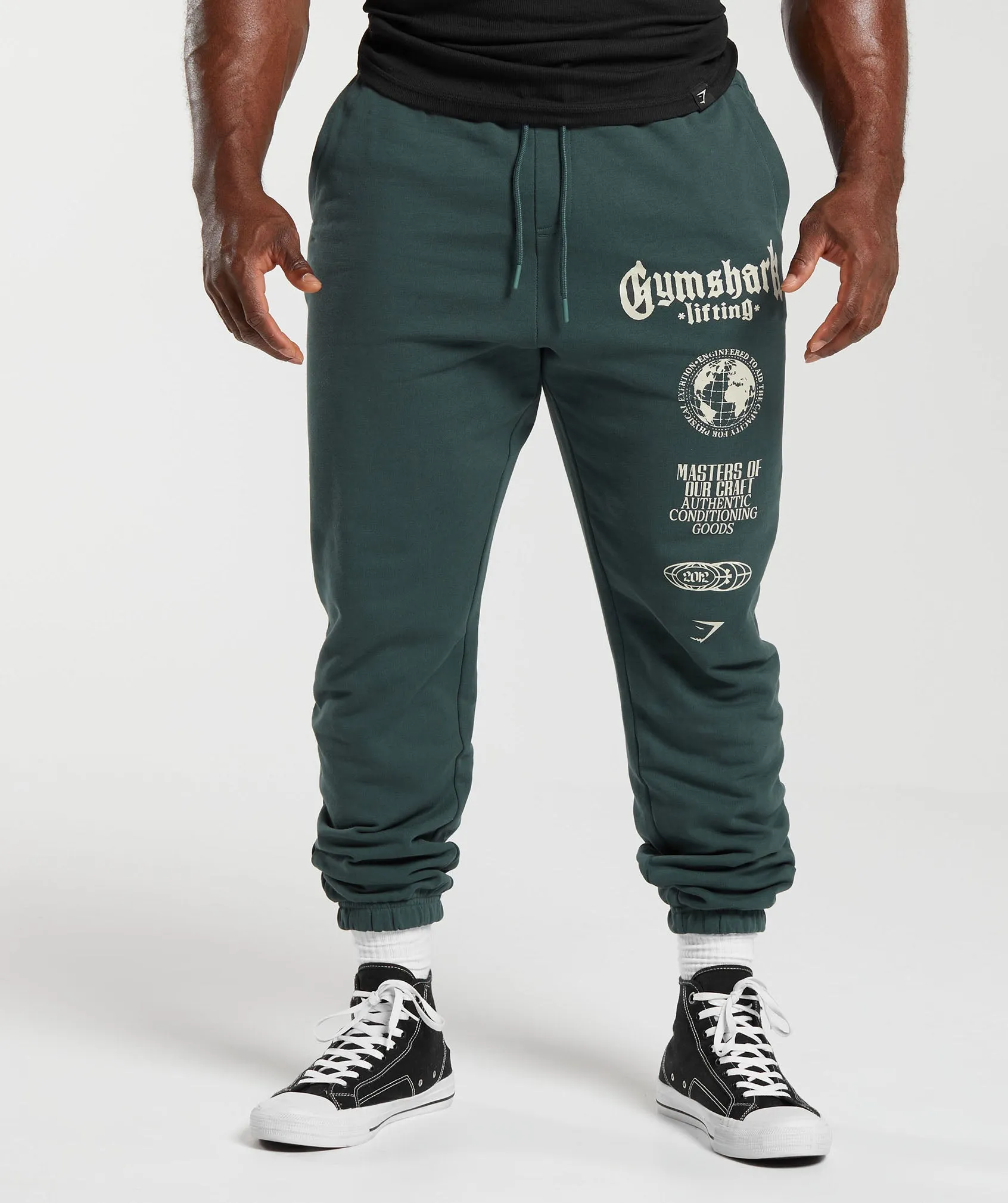 Gymshark Global Lifting Oversized Essential Joggers - Green sold by Gymshark