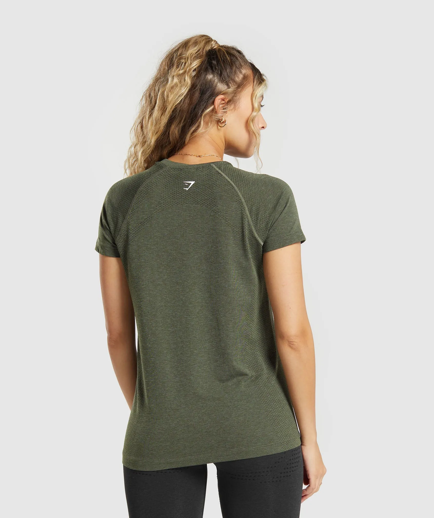 Gymshark Vital Seamless 2.0 Light T-Shirt - Base Green/ Marl sold by Gymshark product image thumbnail 2