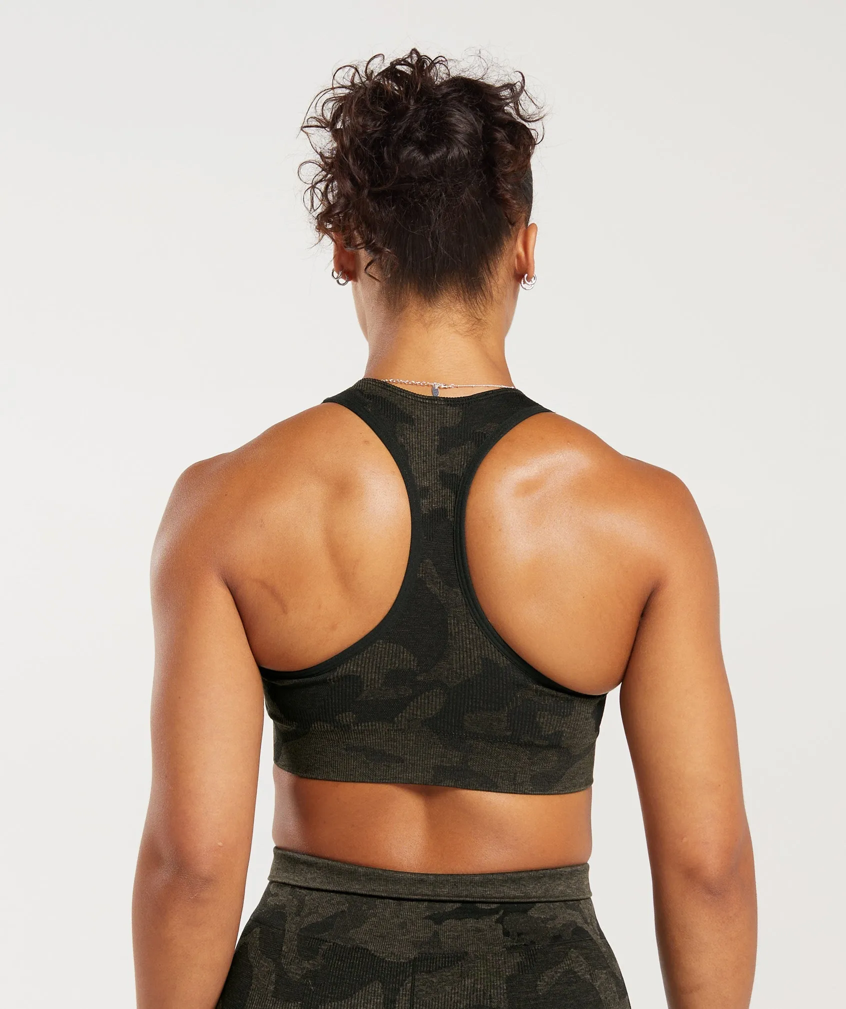 Gymshark Adapt Camo Seamless Ribbed Sports Bra - Black/Camo Brown sold by Gymshark product image thumbnail 2