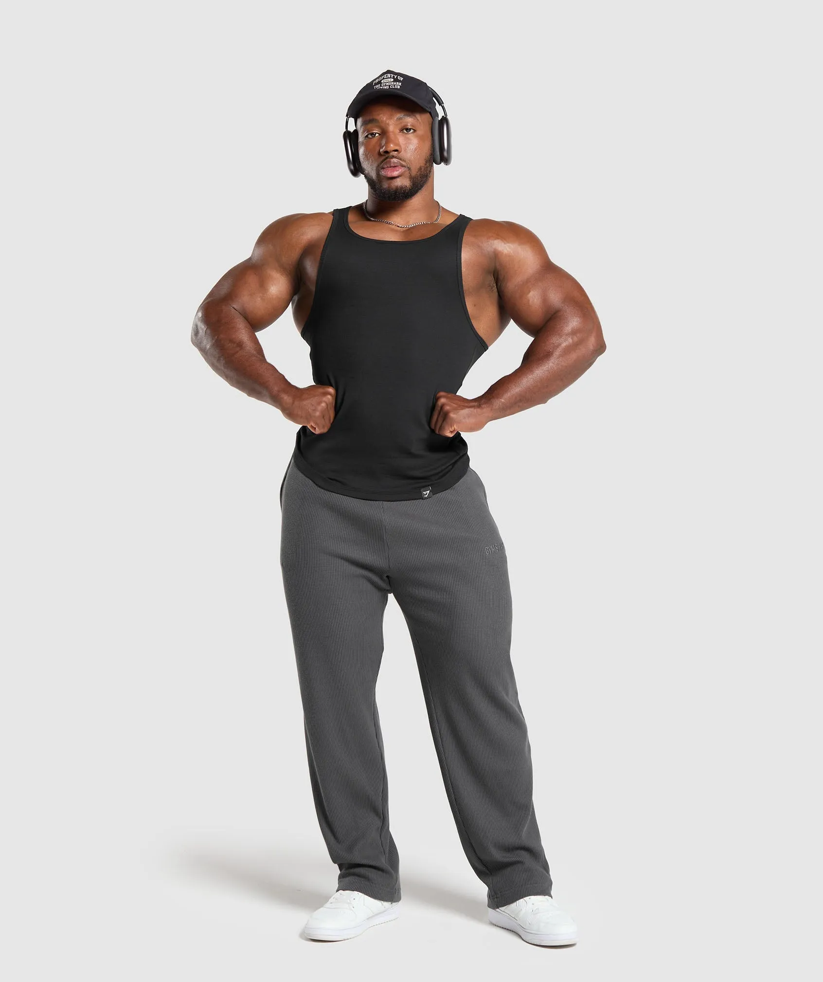 Gymshark Waffle Straight Leg Joggers - Onyx Grey sold by Gymshark product image thumbnail 4