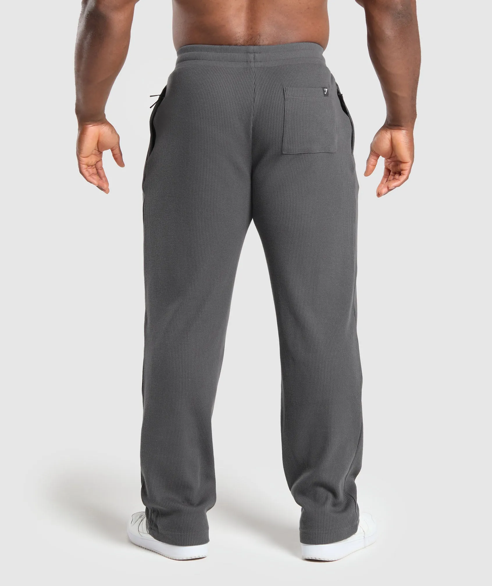Gymshark Waffle Straight Leg Joggers - Onyx Grey sold by Gymshark product image thumbnail 2