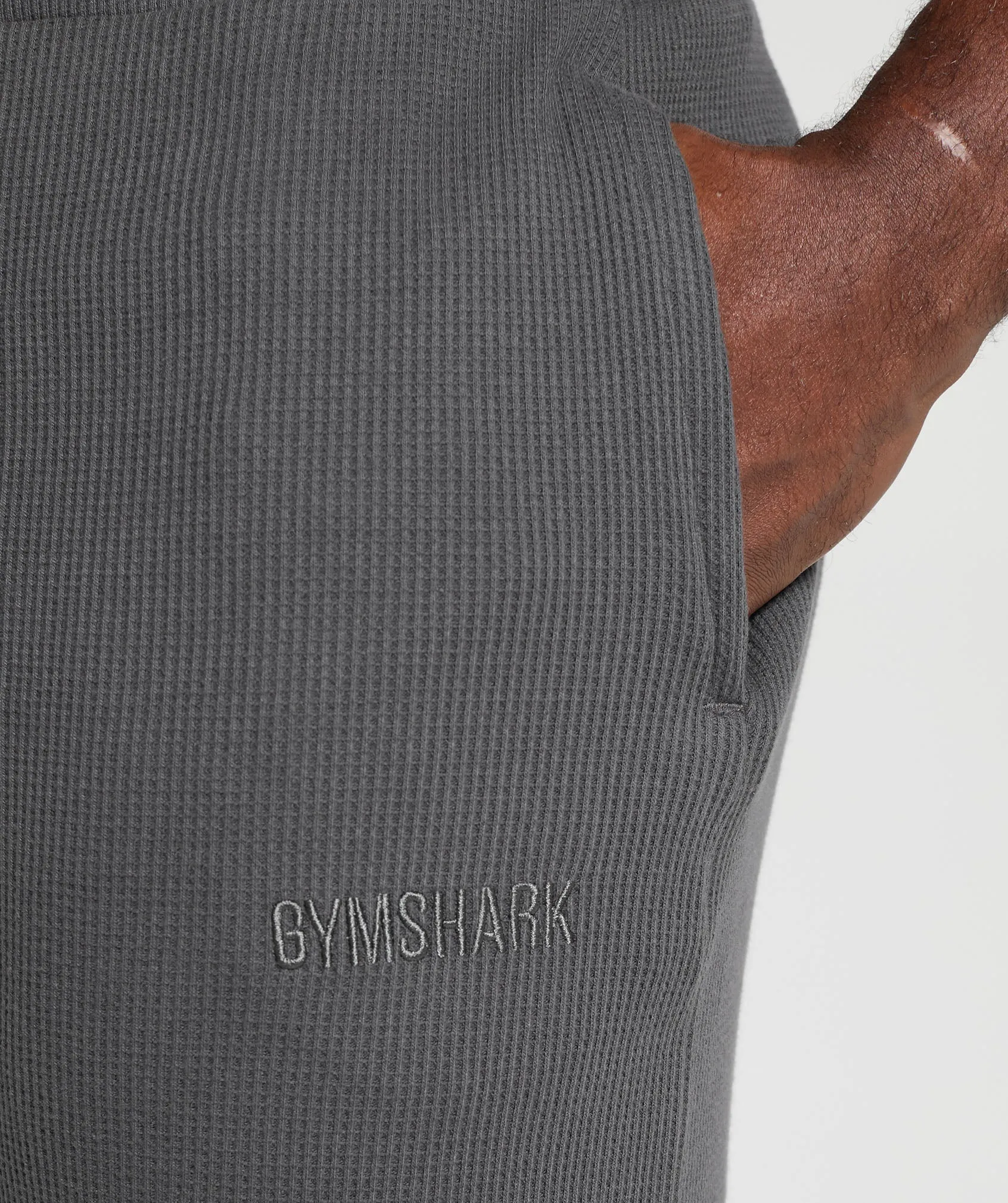 Gymshark Waffle Straight Leg Joggers - Onyx Grey sold by Gymshark product image thumbnail 5