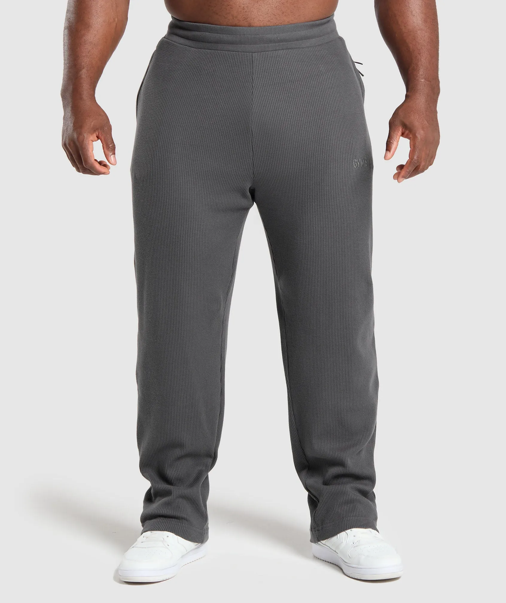 Gymshark Waffle Straight Leg Joggers - Onyx Grey sold by Gymshark