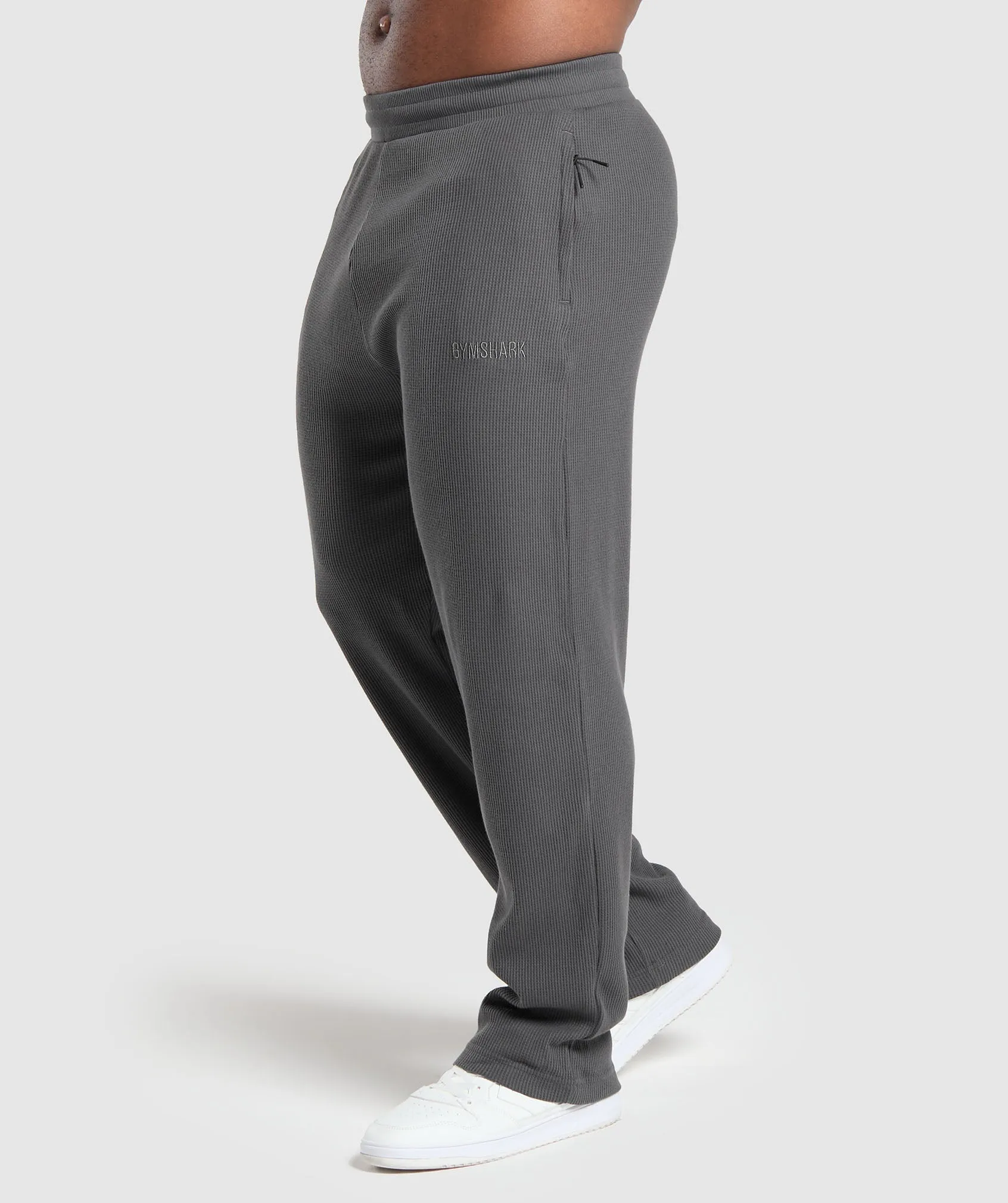 Gymshark Waffle Straight Leg Joggers - Onyx Grey sold by Gymshark product image thumbnail 3