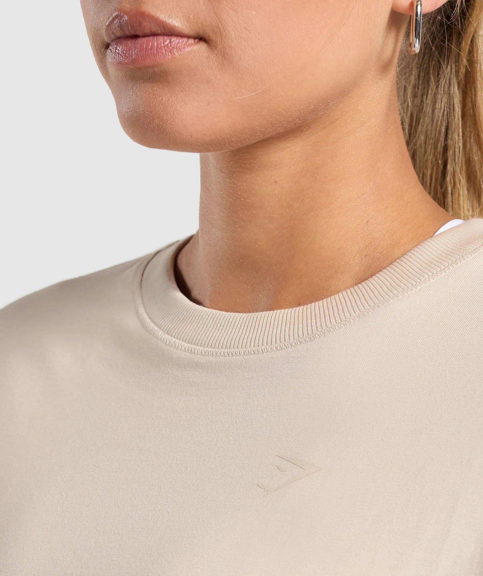 Gymshark Cotton Oversized Long Sleeve Top - Cream Beige sold by Gymshark product image thumbnail 5