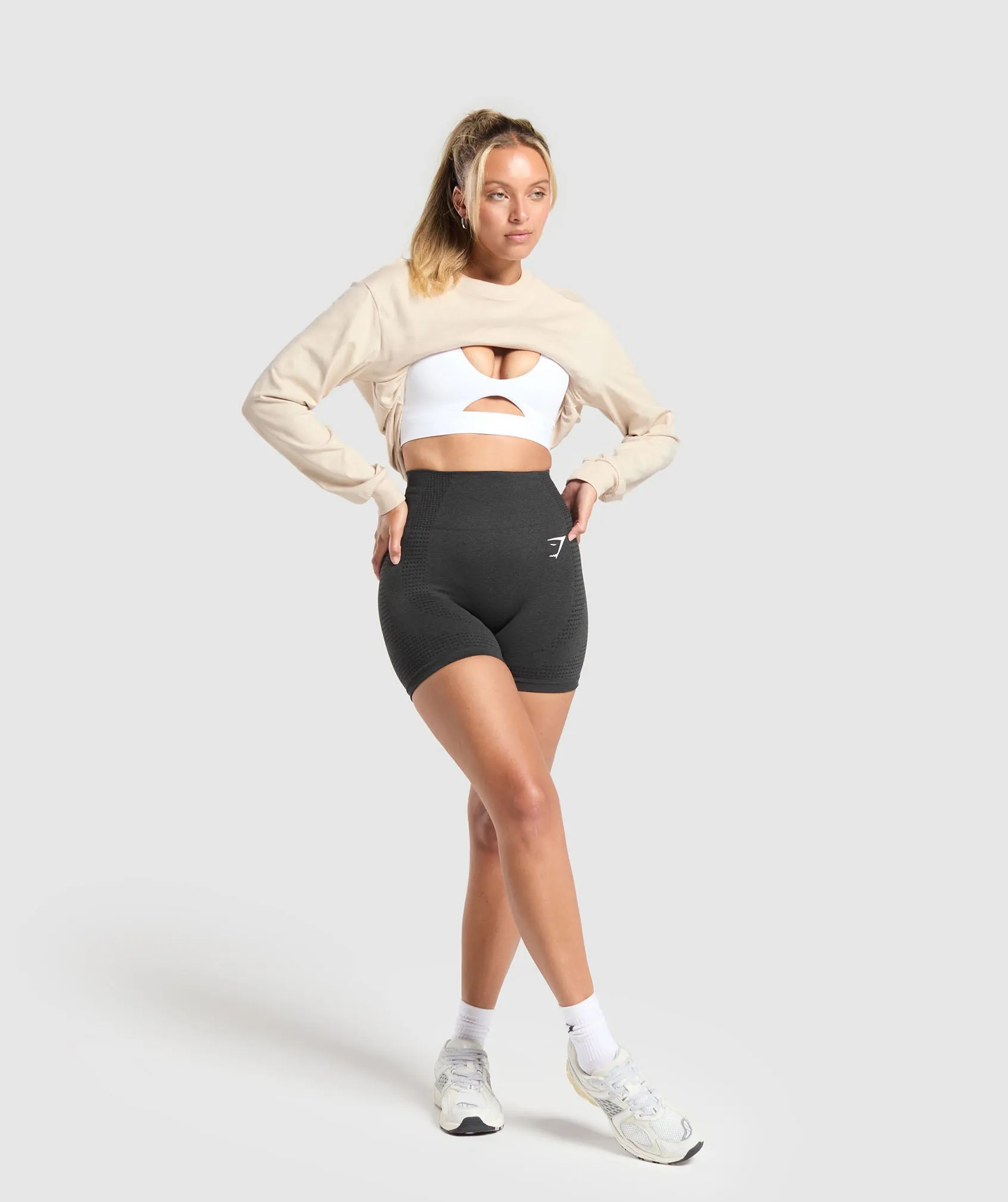 Gymshark Cotton Oversized Long Sleeve Top - Cream Beige sold by Gymshark product image thumbnail 4