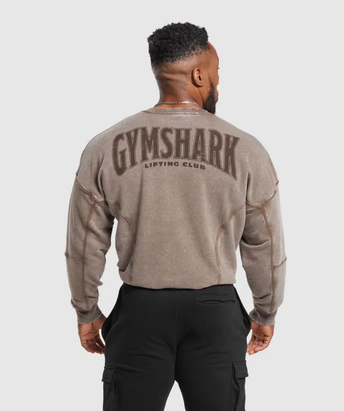 Gymshark Heritage Washed Crew - Penny Brown sold by Gymshark