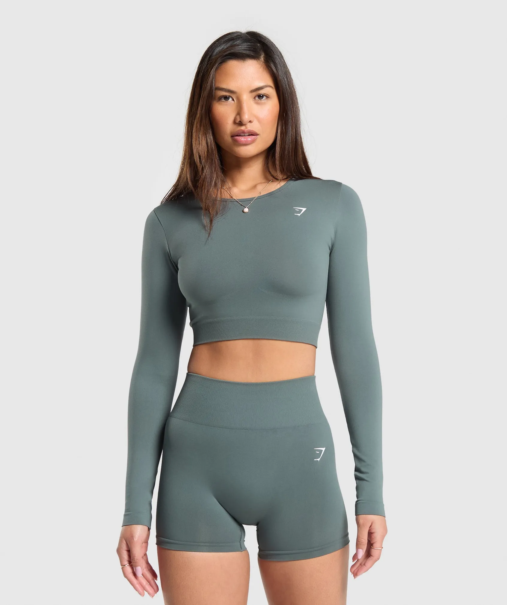 Gymshark Everyday Seamless Long Sleeve Crop Top - Teal sold by Gymshark