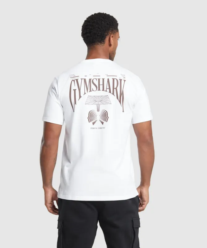 Gymshark Hybrid Wellness T-Shirt - White sold by Gymshark