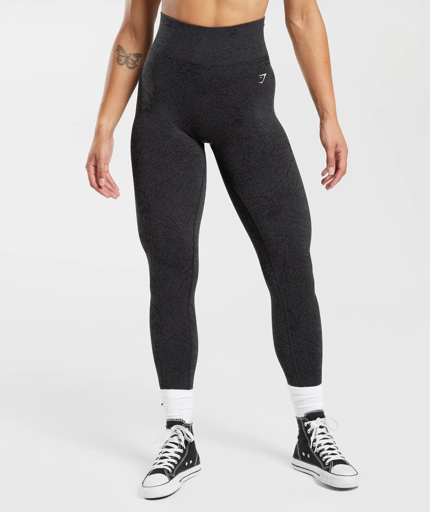 Gymshark Adapt Pattern Seamless Leggings - Black/Graphite Grey sold by Gymshark