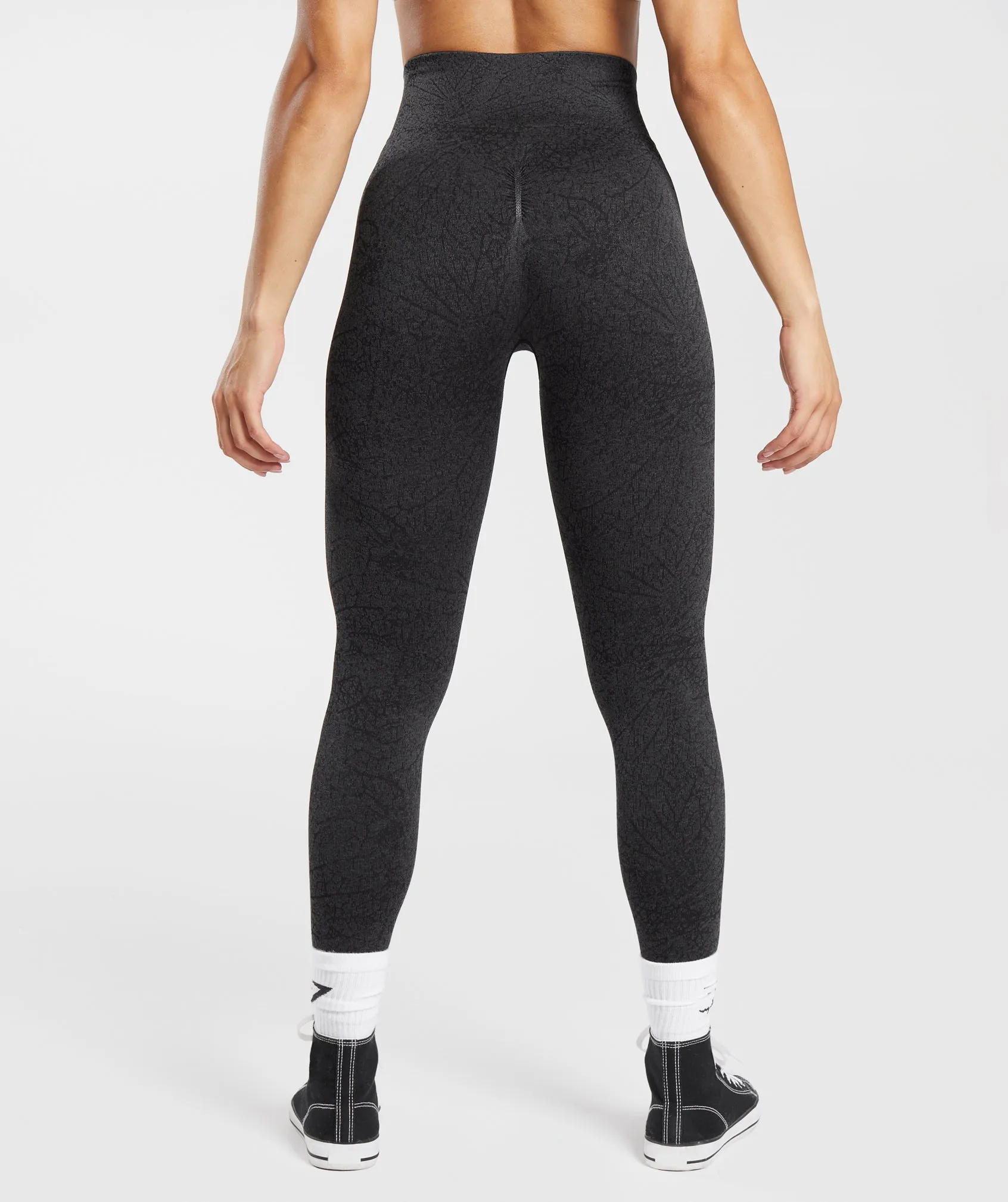 Gymshark Adapt Pattern Seamless Leggings - Black/Graphite Grey sold by Gymshark product image thumbnail 2