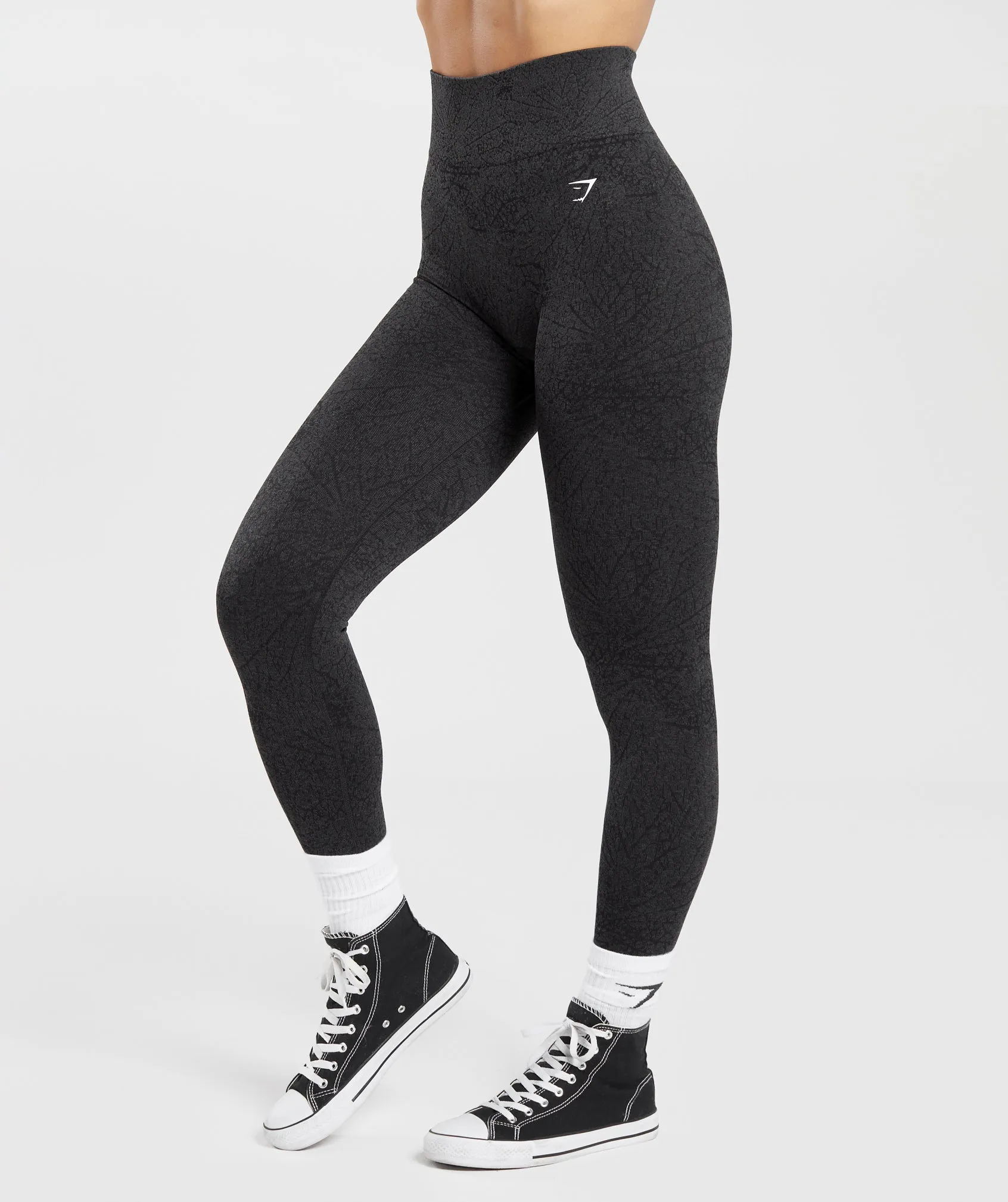 Gymshark Adapt Pattern Seamless Leggings - Black/Graphite Grey sold by Gymshark product image thumbnail 3