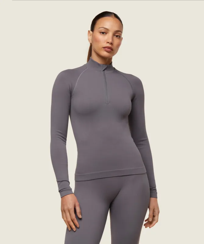 Gymshark everywear Seamless Turtleneck - Brushed Grey sold by Gymshark