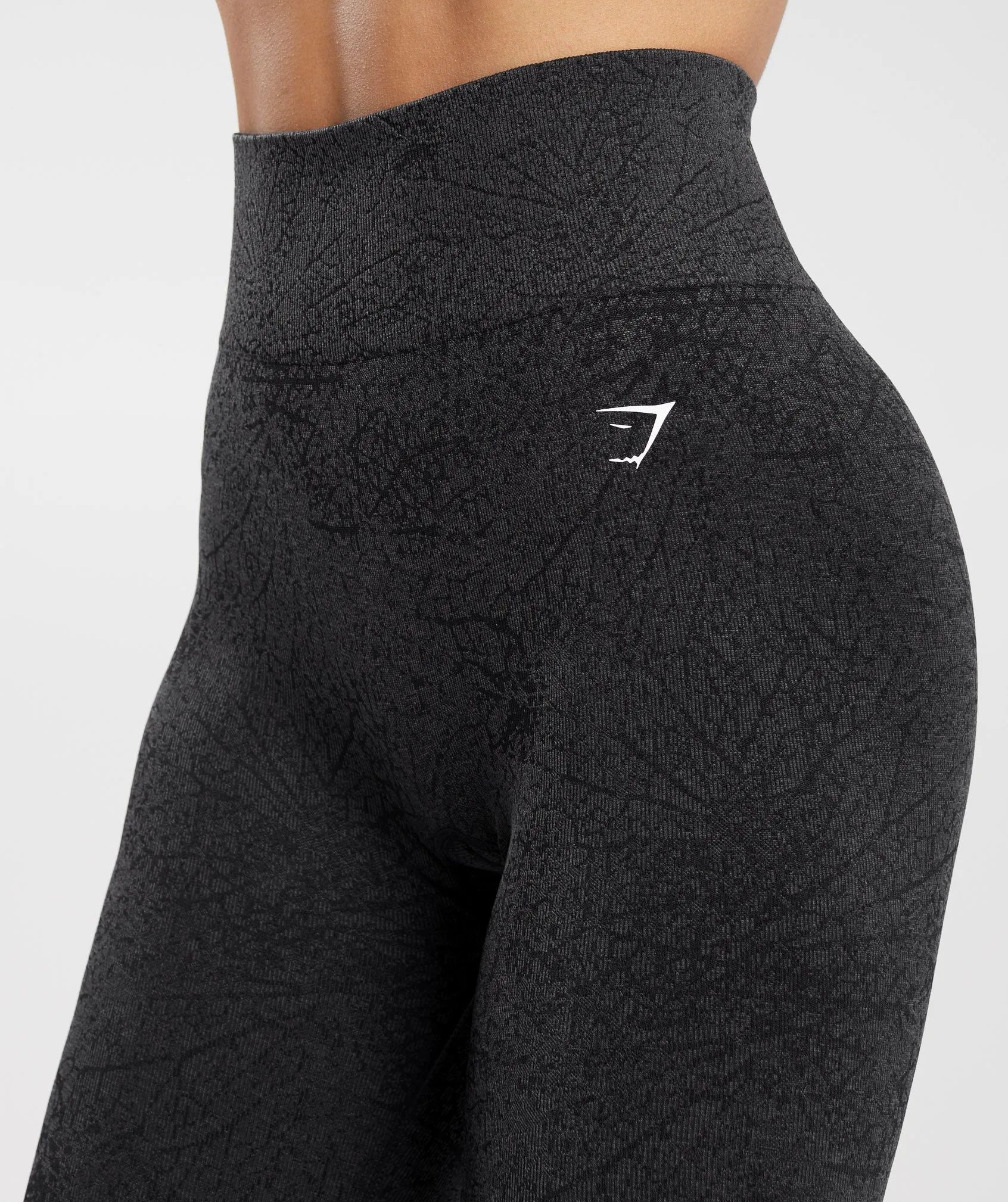 Gymshark Adapt Pattern Seamless Leggings - Black/Graphite Grey sold by Gymshark product image thumbnail 5