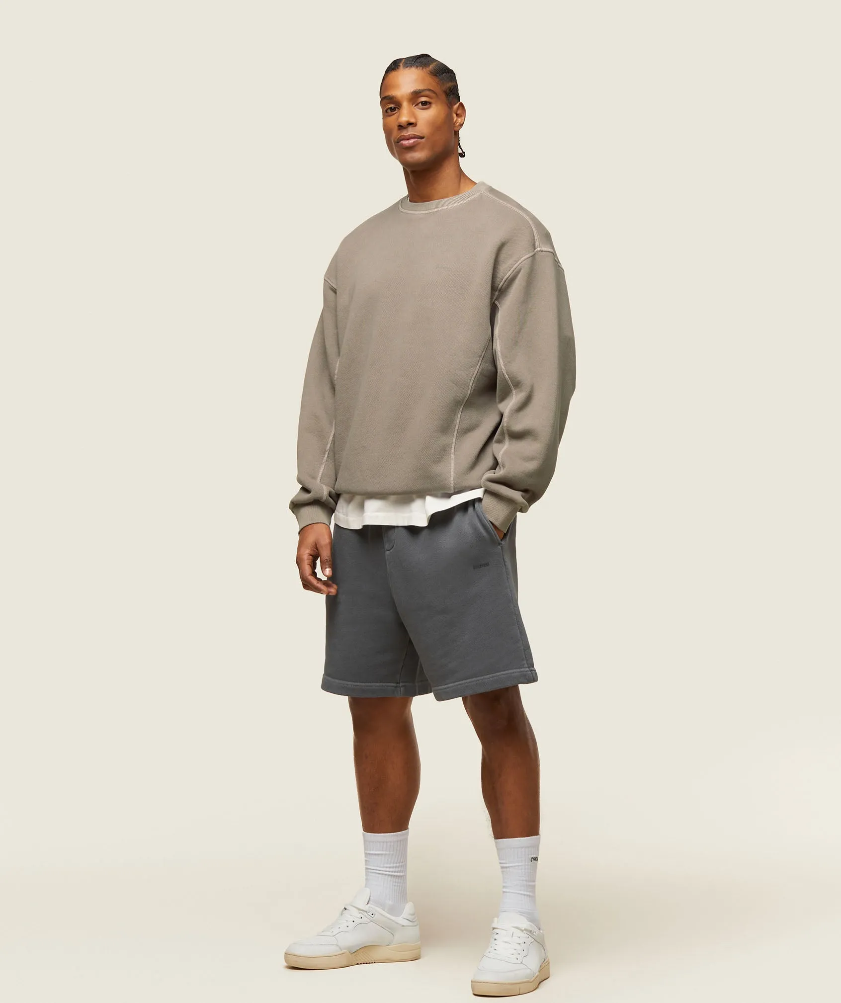 Gymshark everywear Relaxed Stitch Sweatshirt - Linen Brown sold by Gymshark product image thumbnail 2