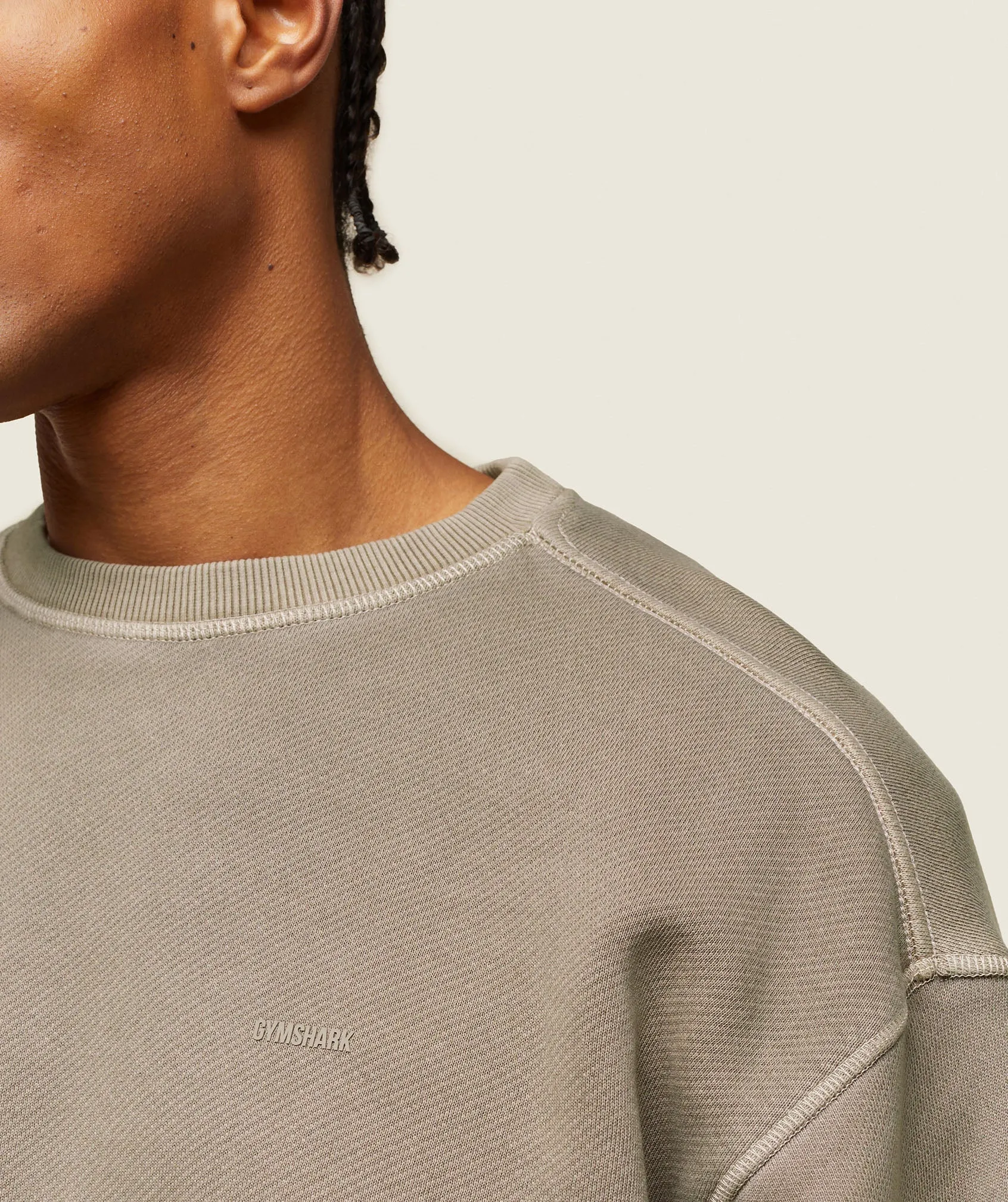 Gymshark everywear Relaxed Stitch Sweatshirt - Linen Brown sold by Gymshark product image thumbnail 5