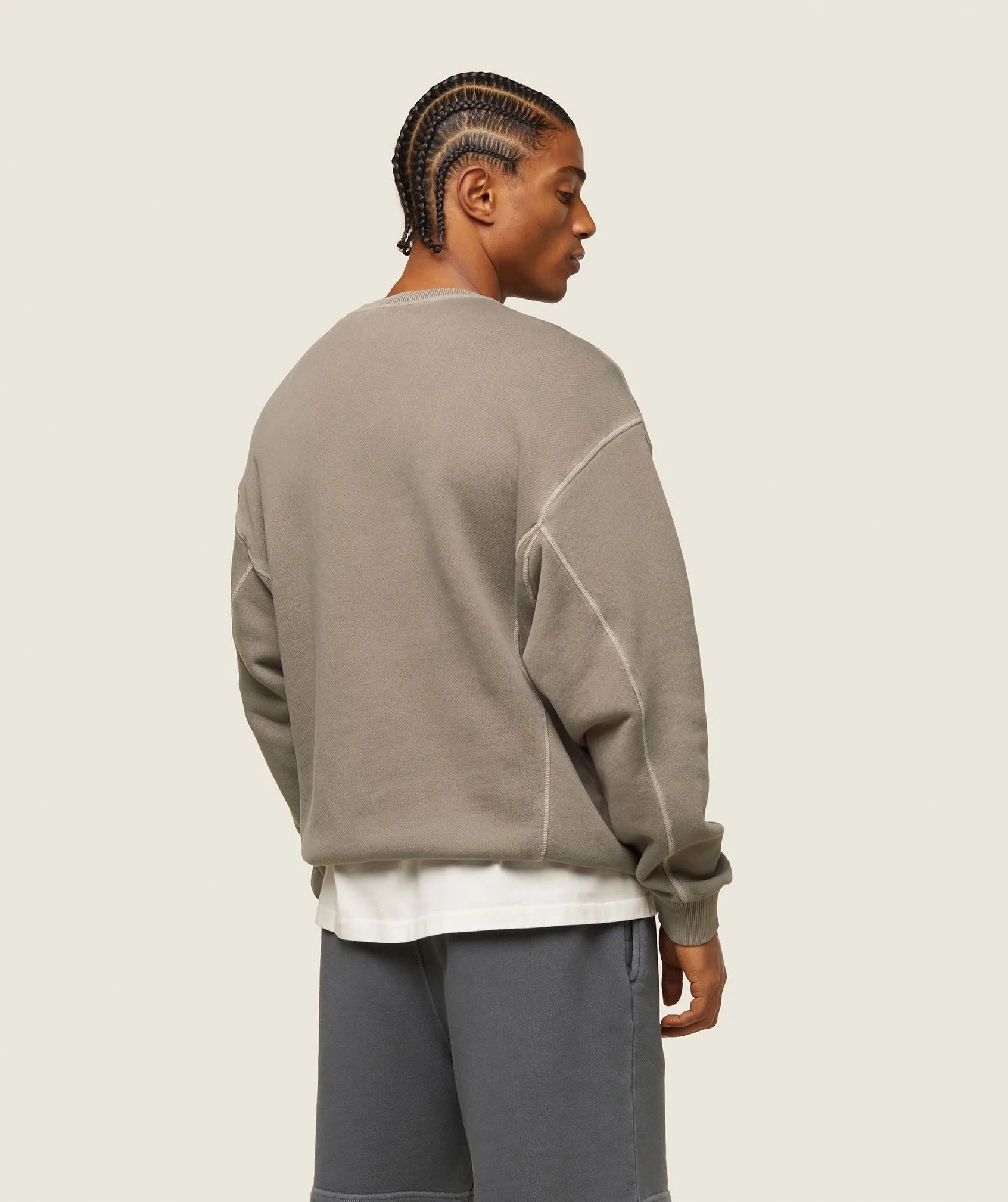 Gymshark everywear Relaxed Stitch Sweatshirt - Linen Brown sold by Gymshark product image thumbnail 3