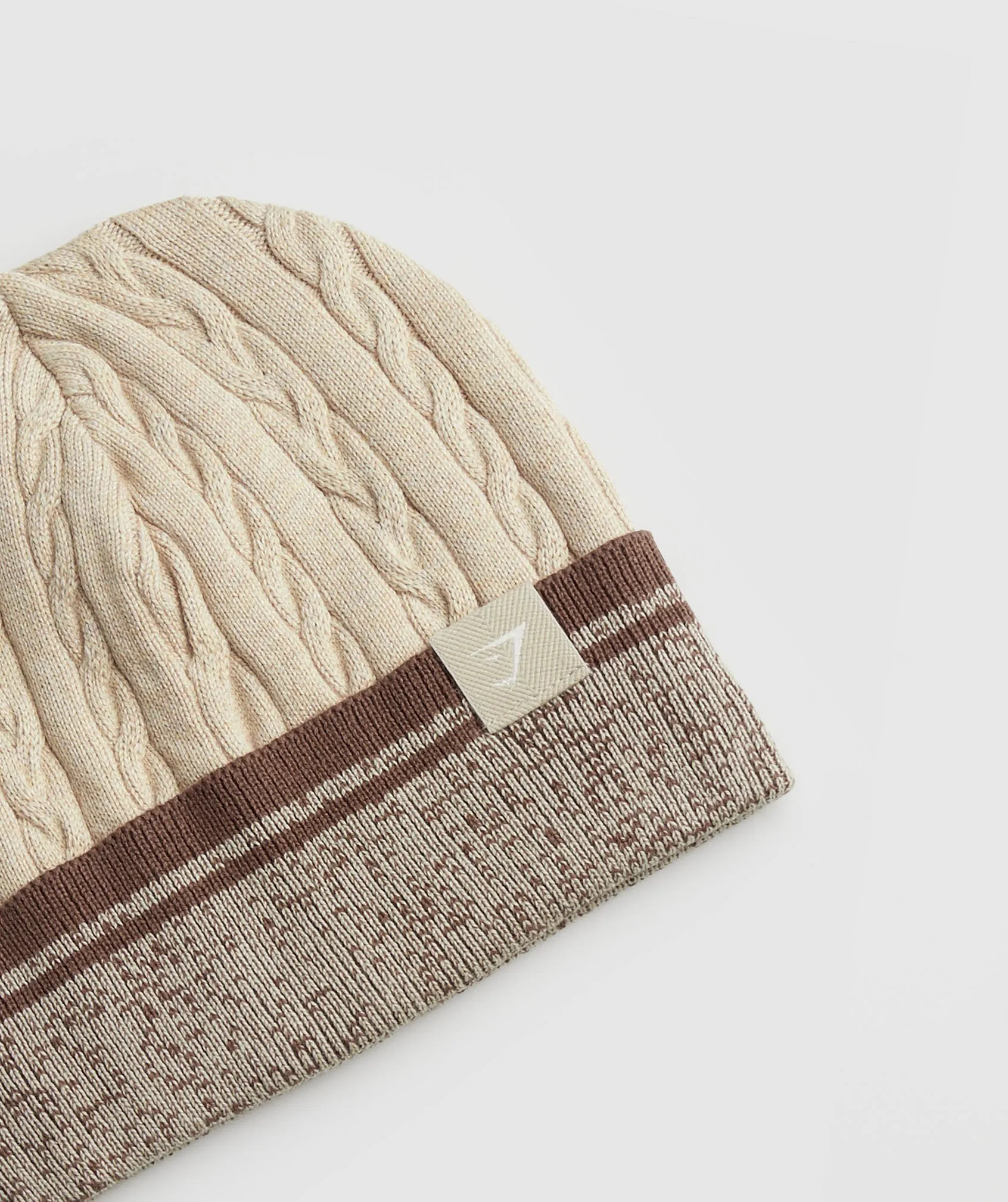 Gymshark Cable Beanie - Stone Brown sold by Gymshark product image thumbnail 2