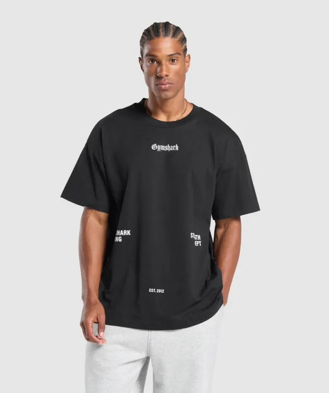 Gymshark Gymshark Strength Dept Graphic T-Shirt - Black sold by Gymshark