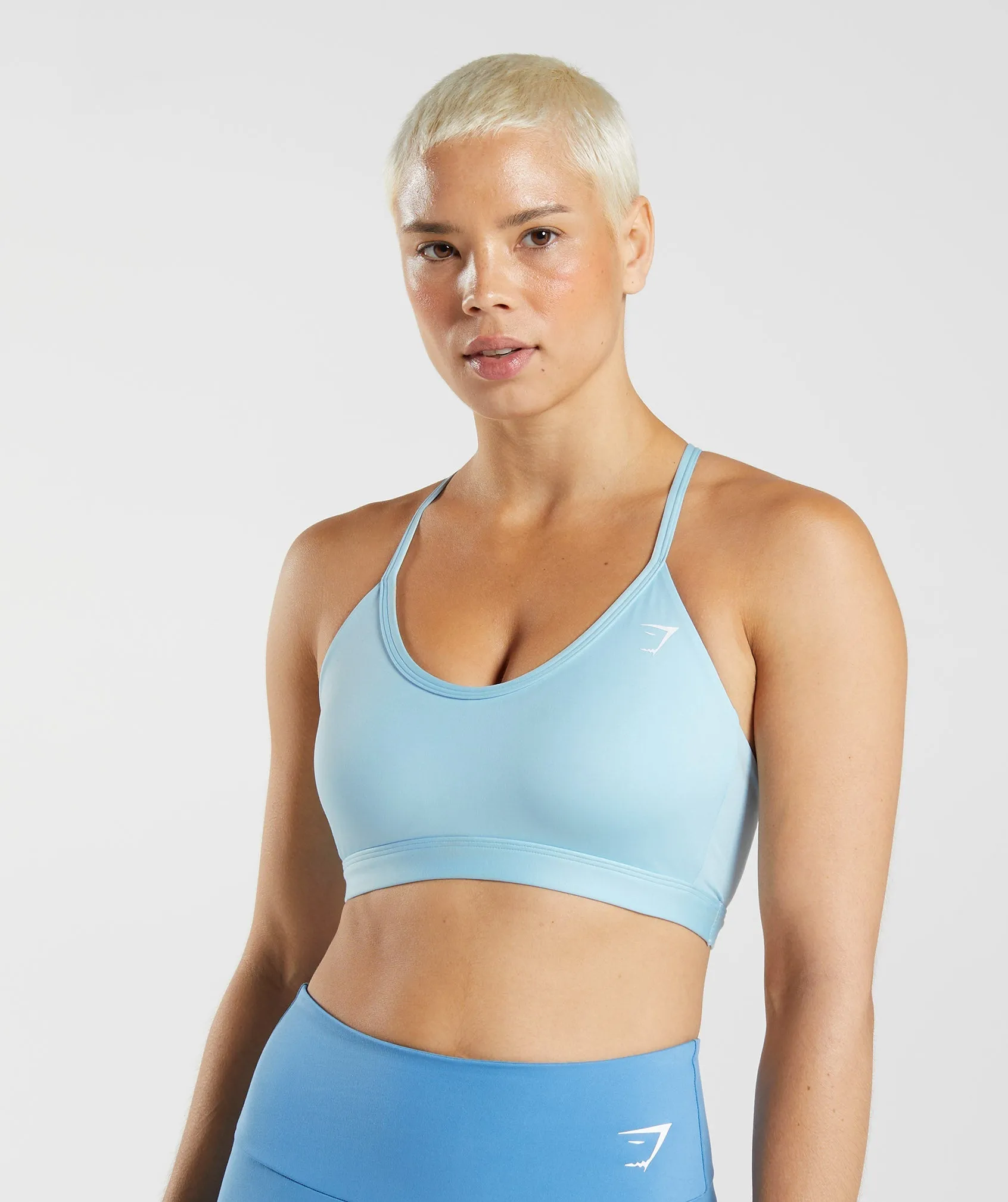 Gymshark V Neck Sports Bra - Glacier Blue sold by Gymshark