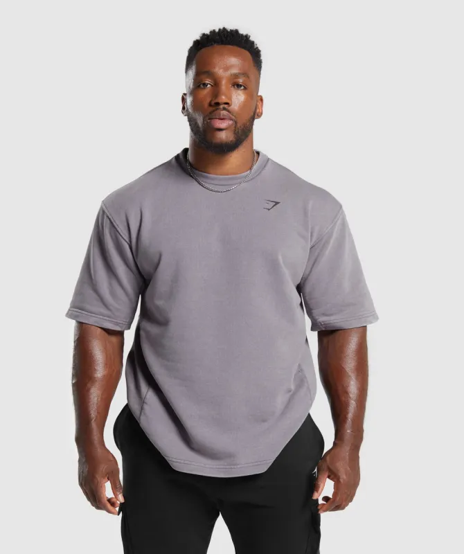 Gymshark Power Washed Short Sleeve Crew - Fog Purple made by Gymshark