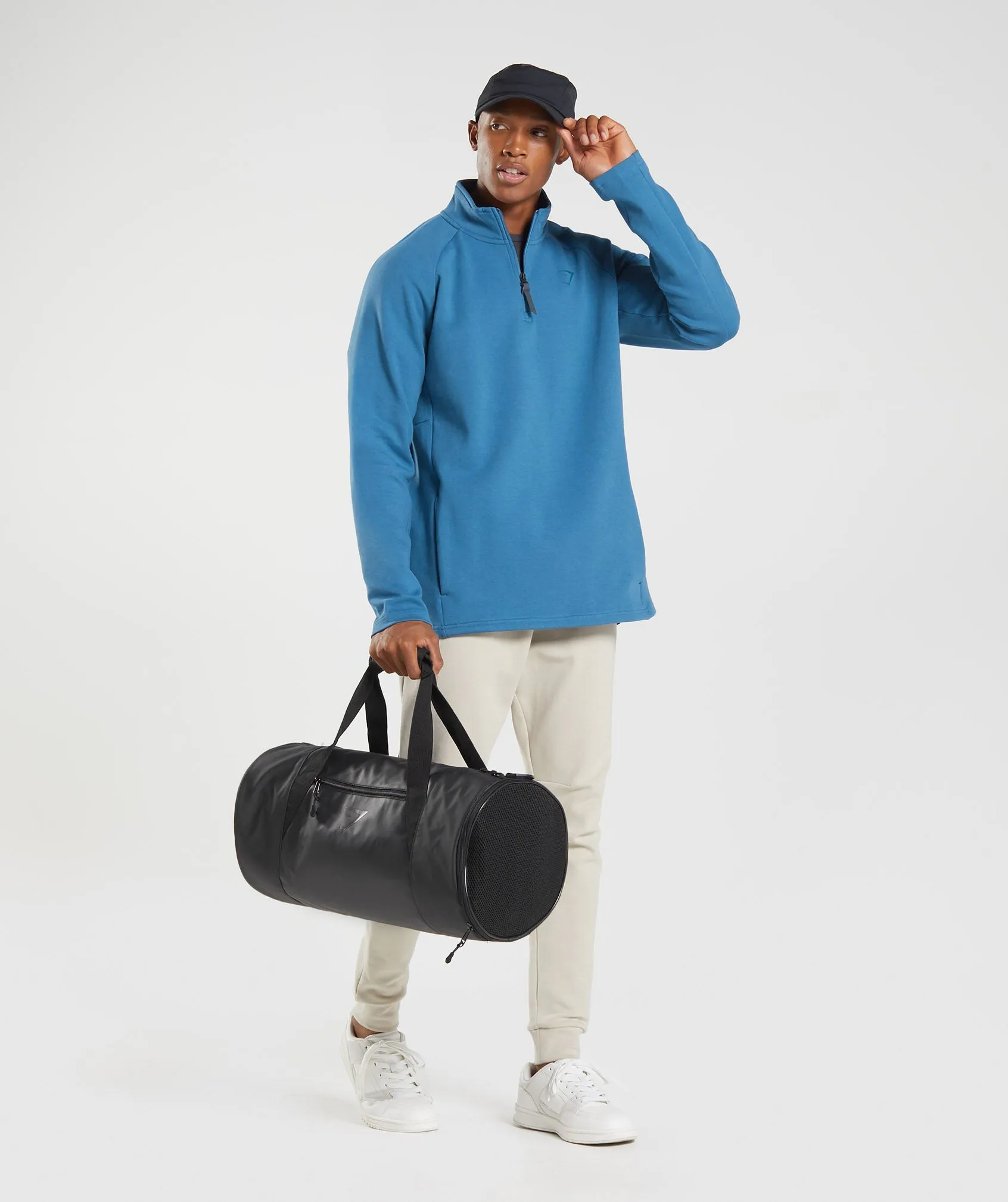 Gymshark Rest Day 1/4 Zip - Lakeside Blue sold by Gymshark product image thumbnail 4