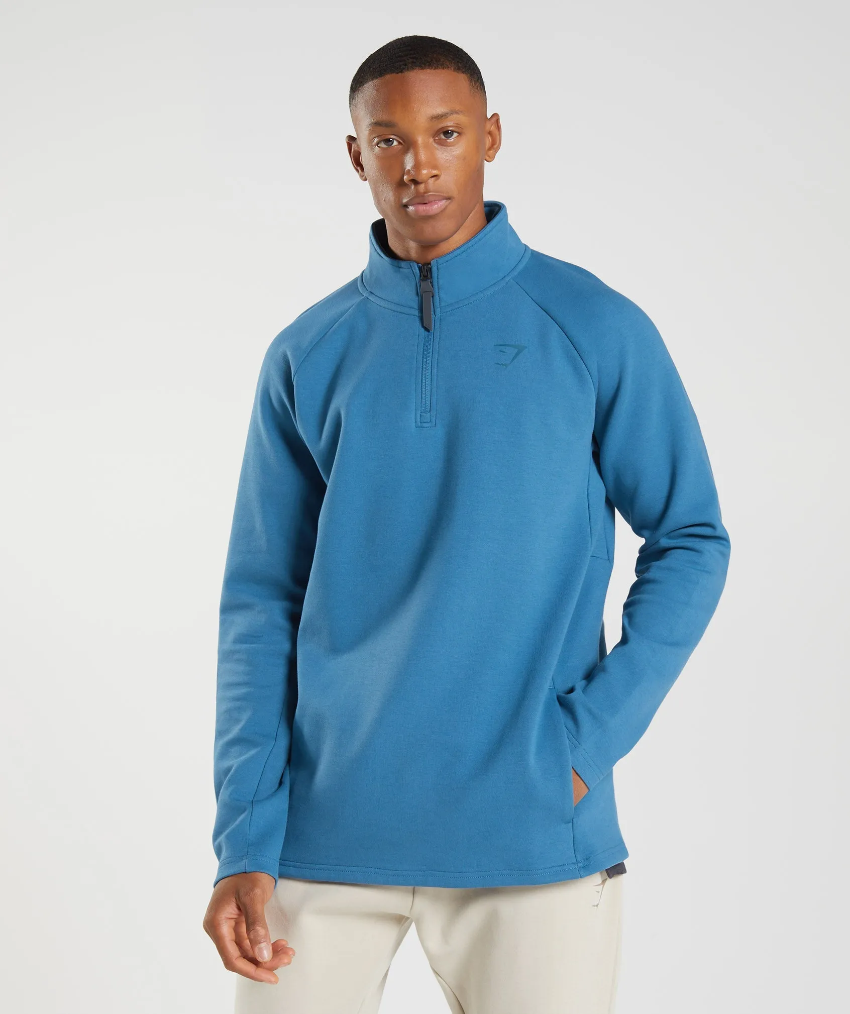 Gymshark Rest Day 1/4 Zip - Lakeside Blue sold by Gymshark