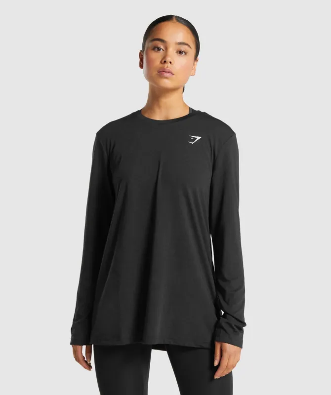 Gymshark Training Oversized Long Sleeve T-Shirt - Black sold by Gymshark