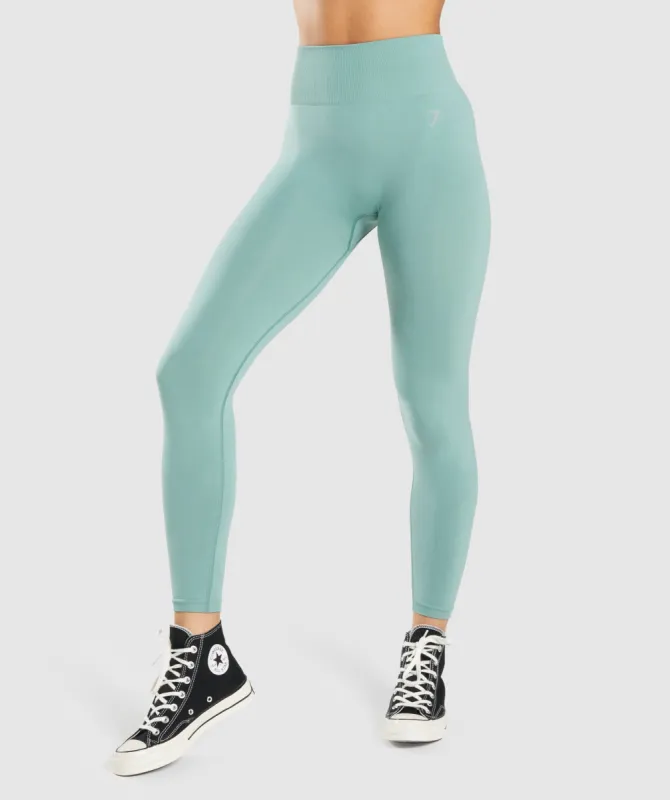 Gymshark Fit Seamless Mid Rise Leggings - Light Green sold by Gymshark